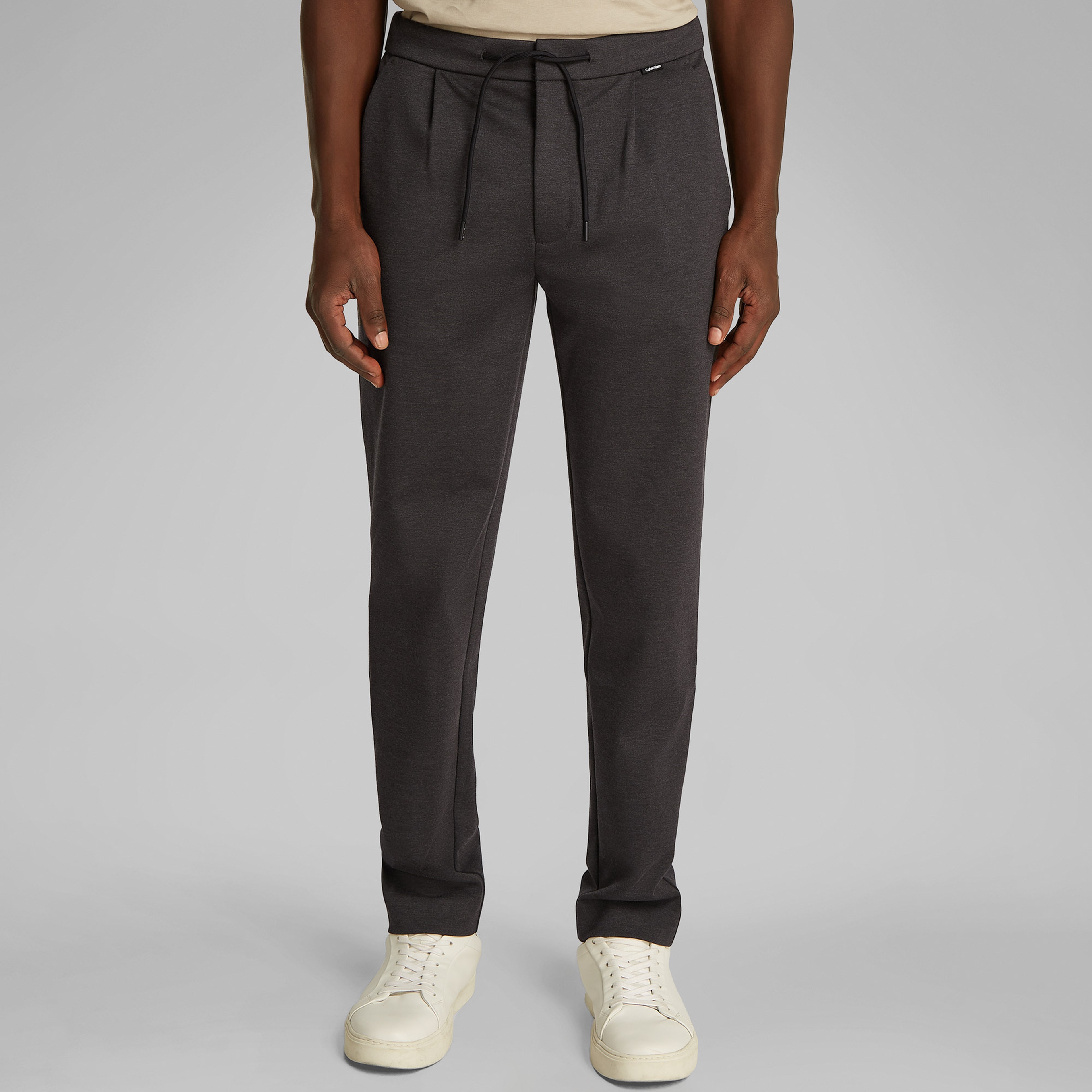 Calvin Klein Comfort Knit Tapered Pleat Erkek Gri Pantolon