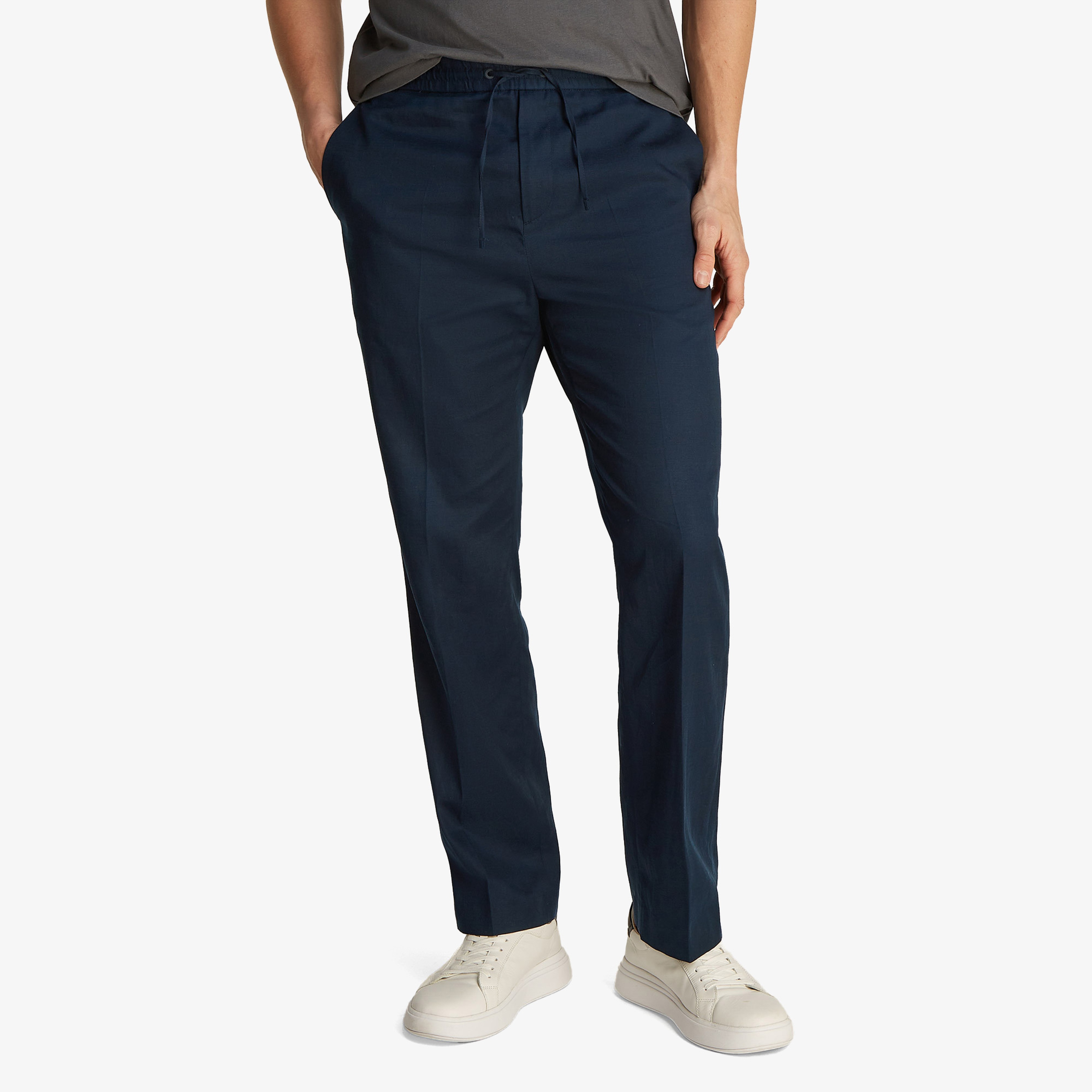 Calvin Klein Cotton Linen Jogger Erkek Mavi Pantolon