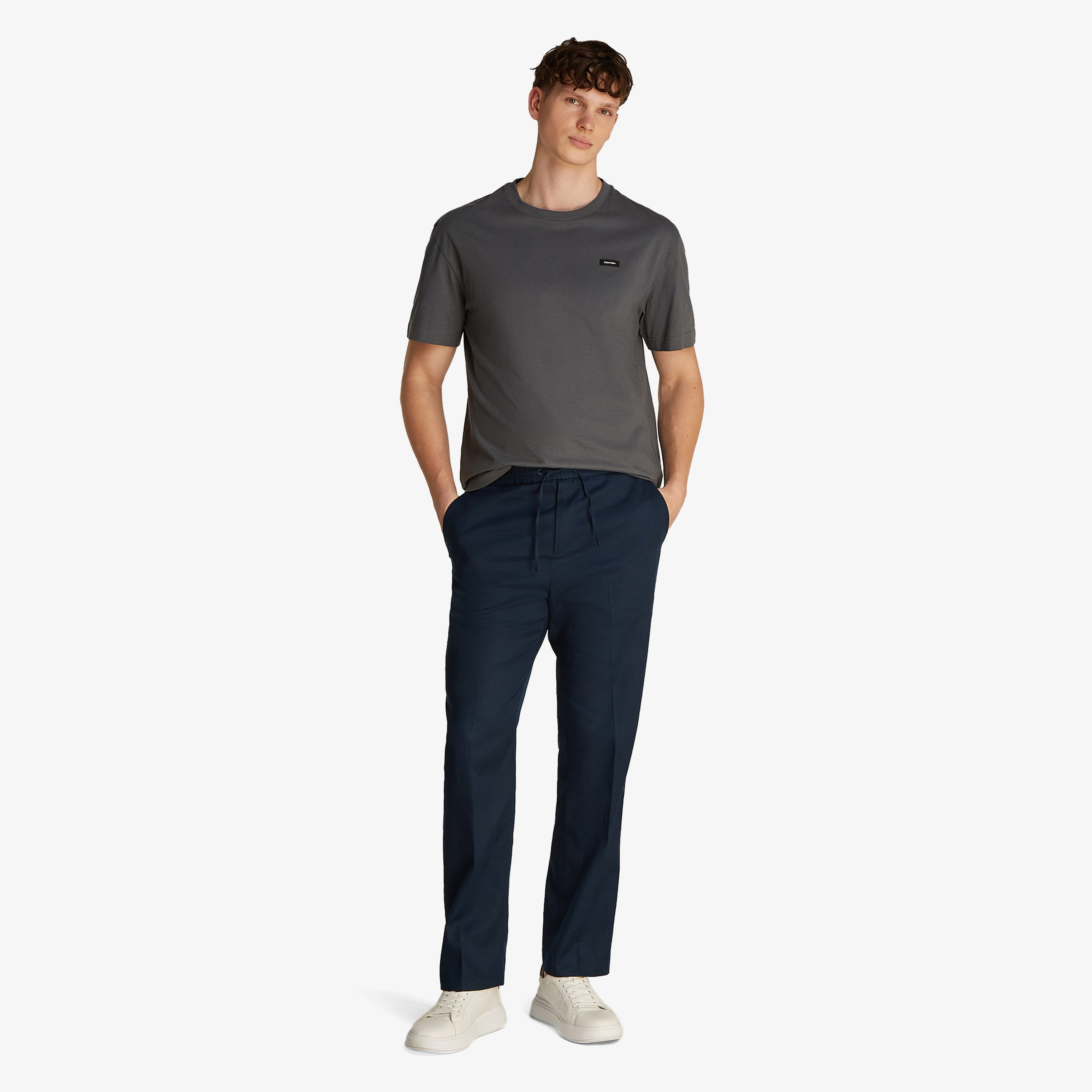 Calvin Klein Cotton Linen Jogger Erkek Mavi Pantolon