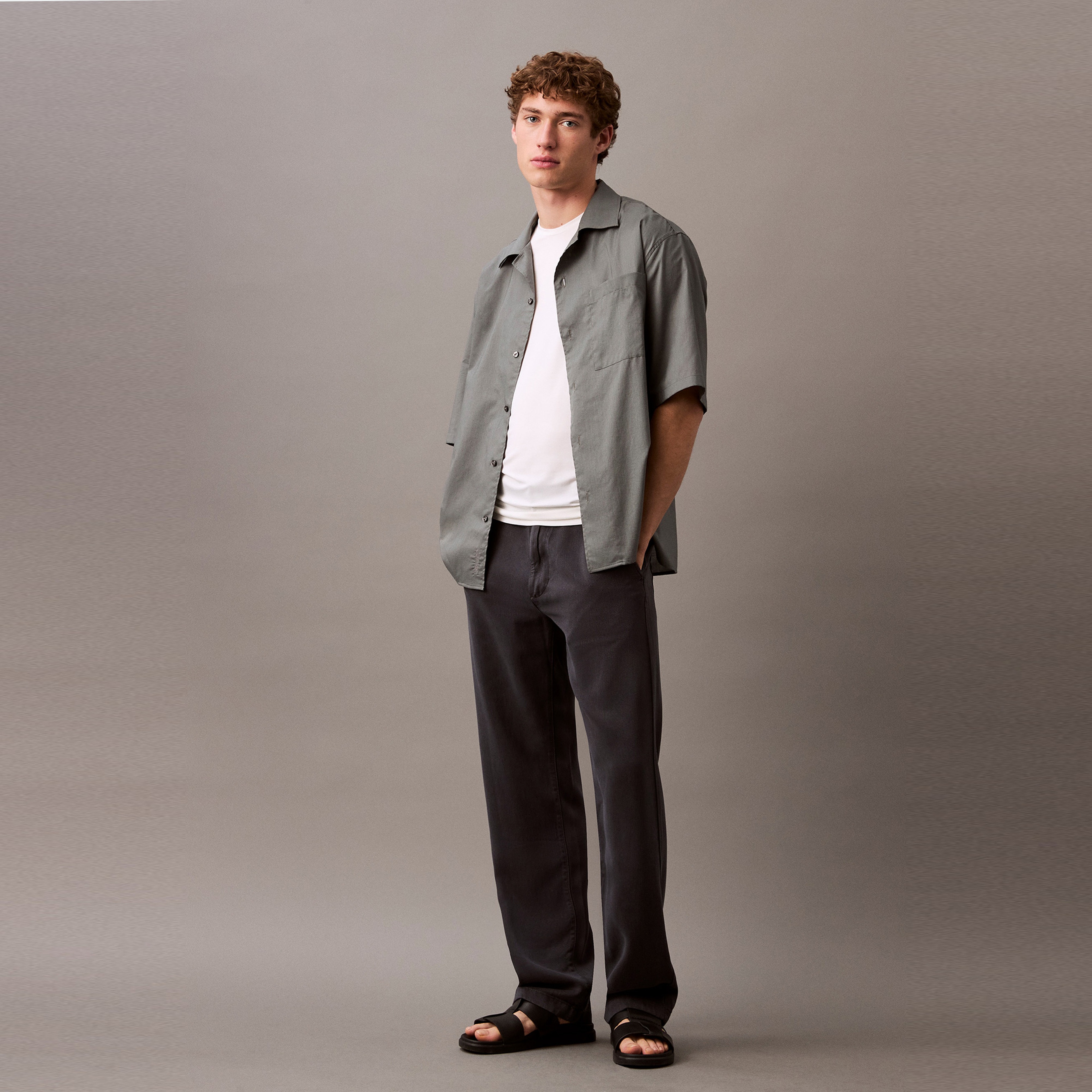 Calvin Klein 90S Straight Overdye Erkek Gri Jean