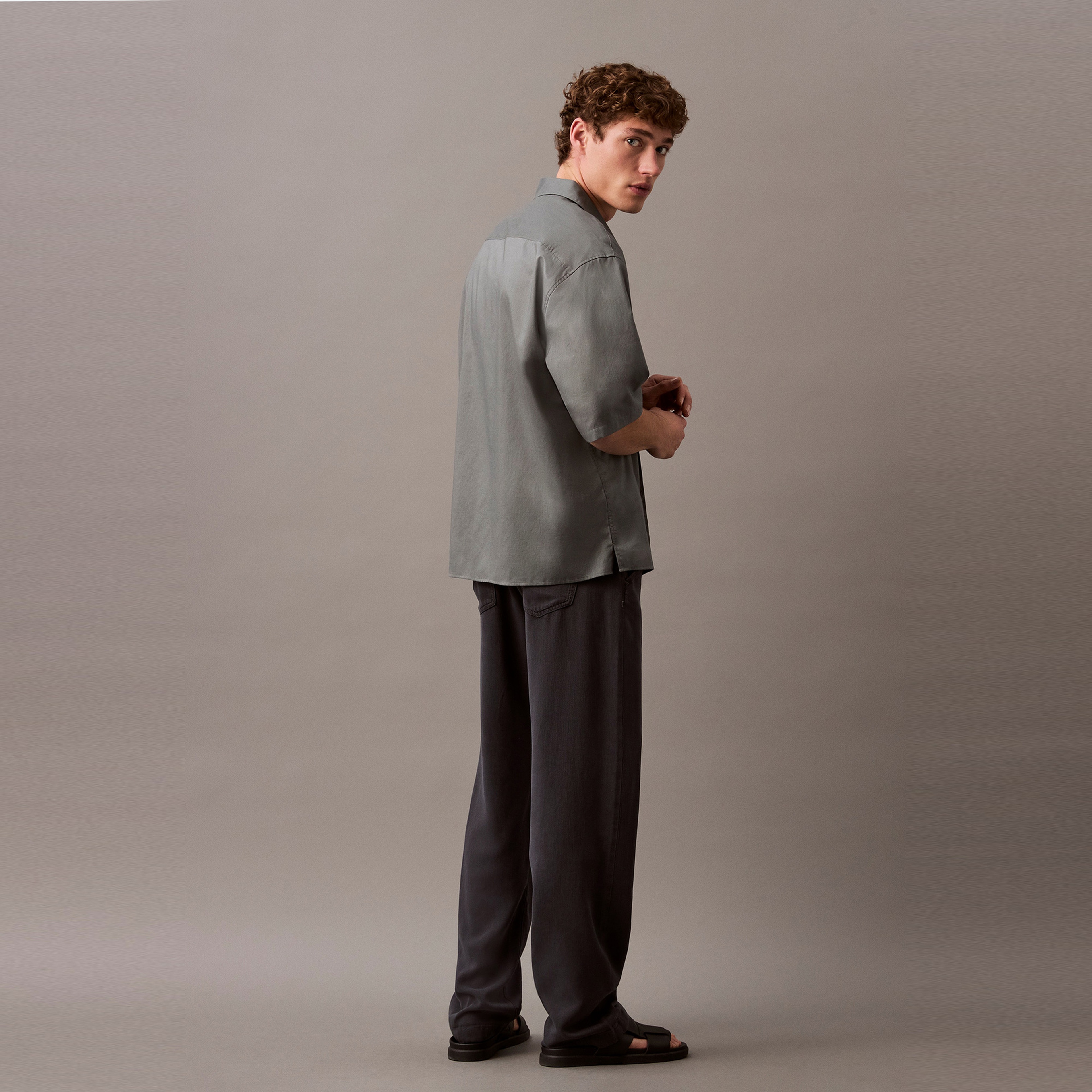 Calvin Klein 90S Straight Overdye Erkek Gri Jean