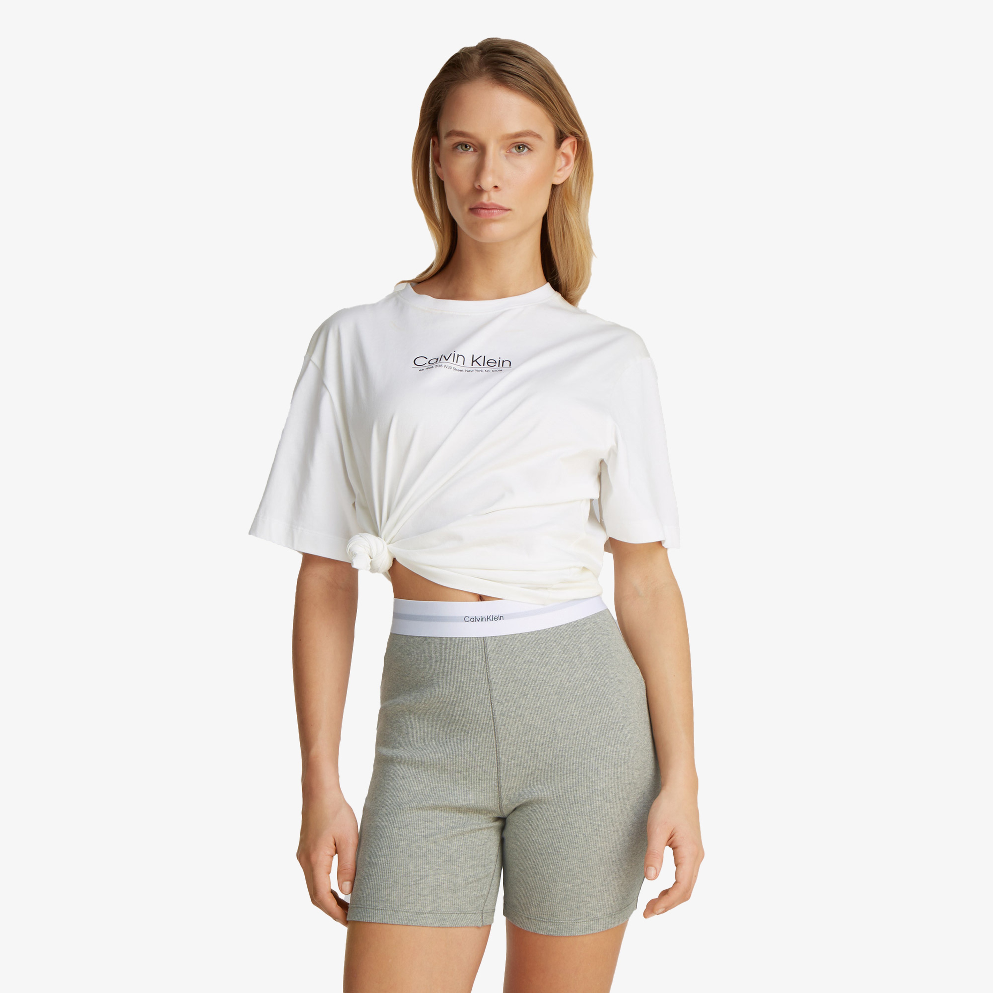 Calvin Klein Bike Kadın Gri Şort