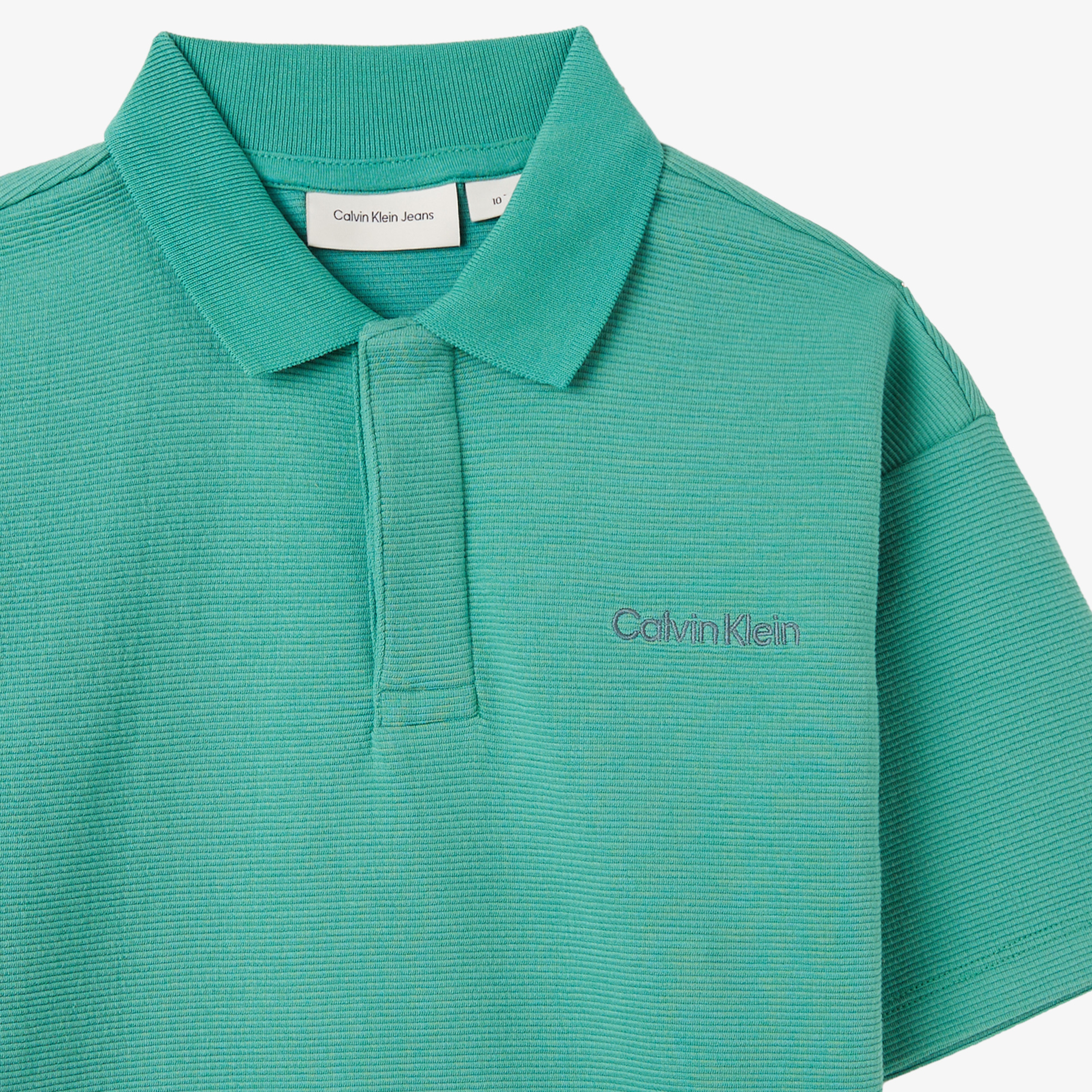 Calvin Klein Ottoman Boxy Çocuk Yeşil Polo