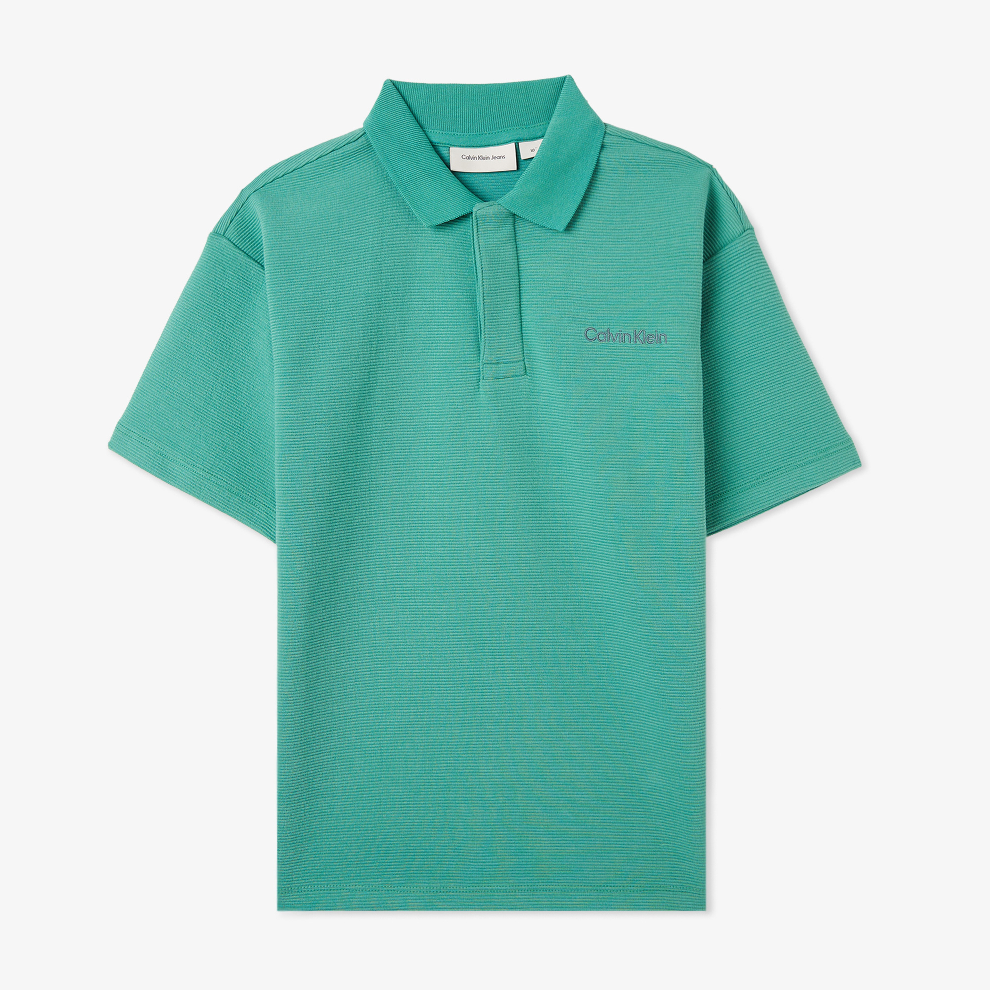 Calvin Klein Ottoman Boxy Çocuk Yeşil Polo
