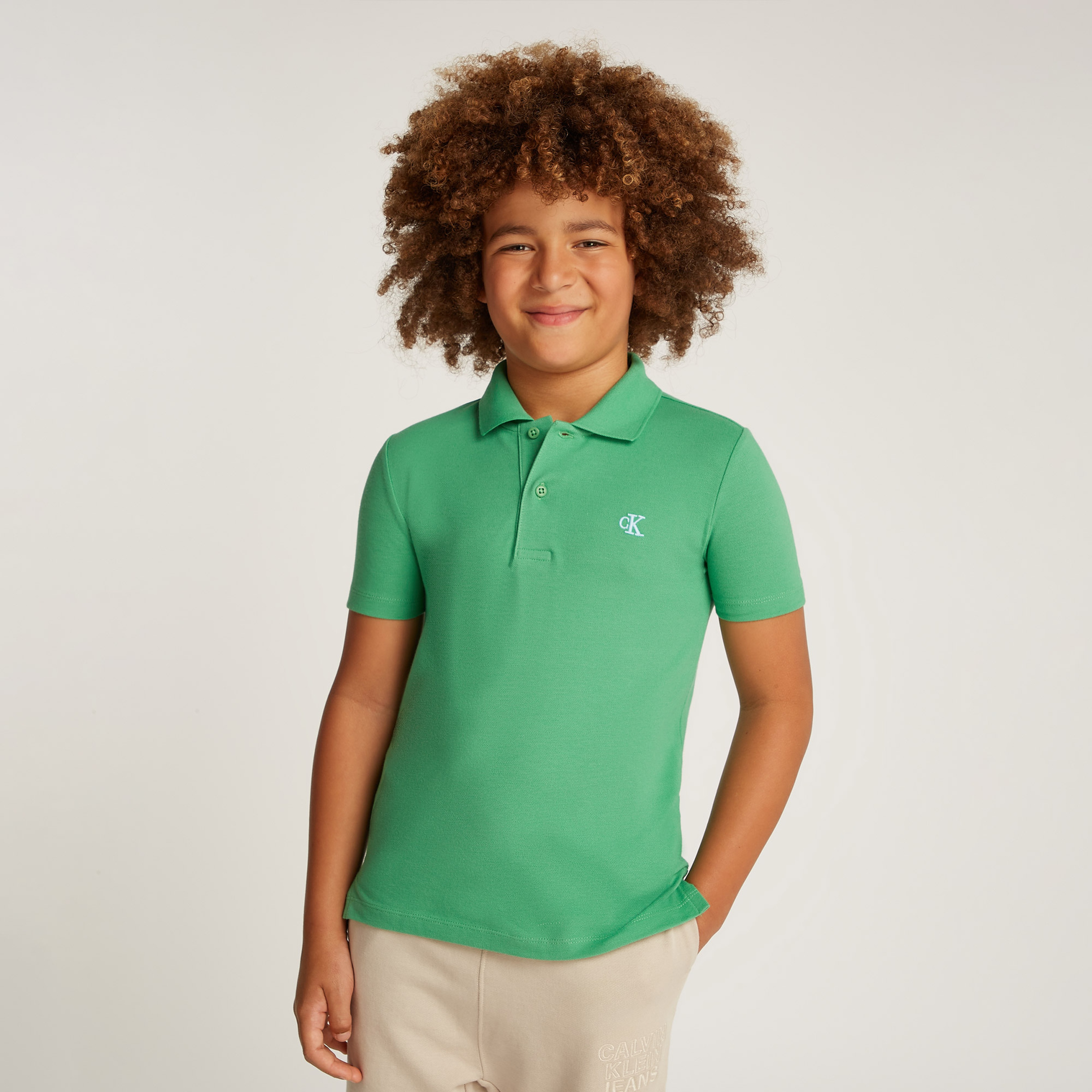 Calvin Klein Regular Çocuk Yeşil Polo