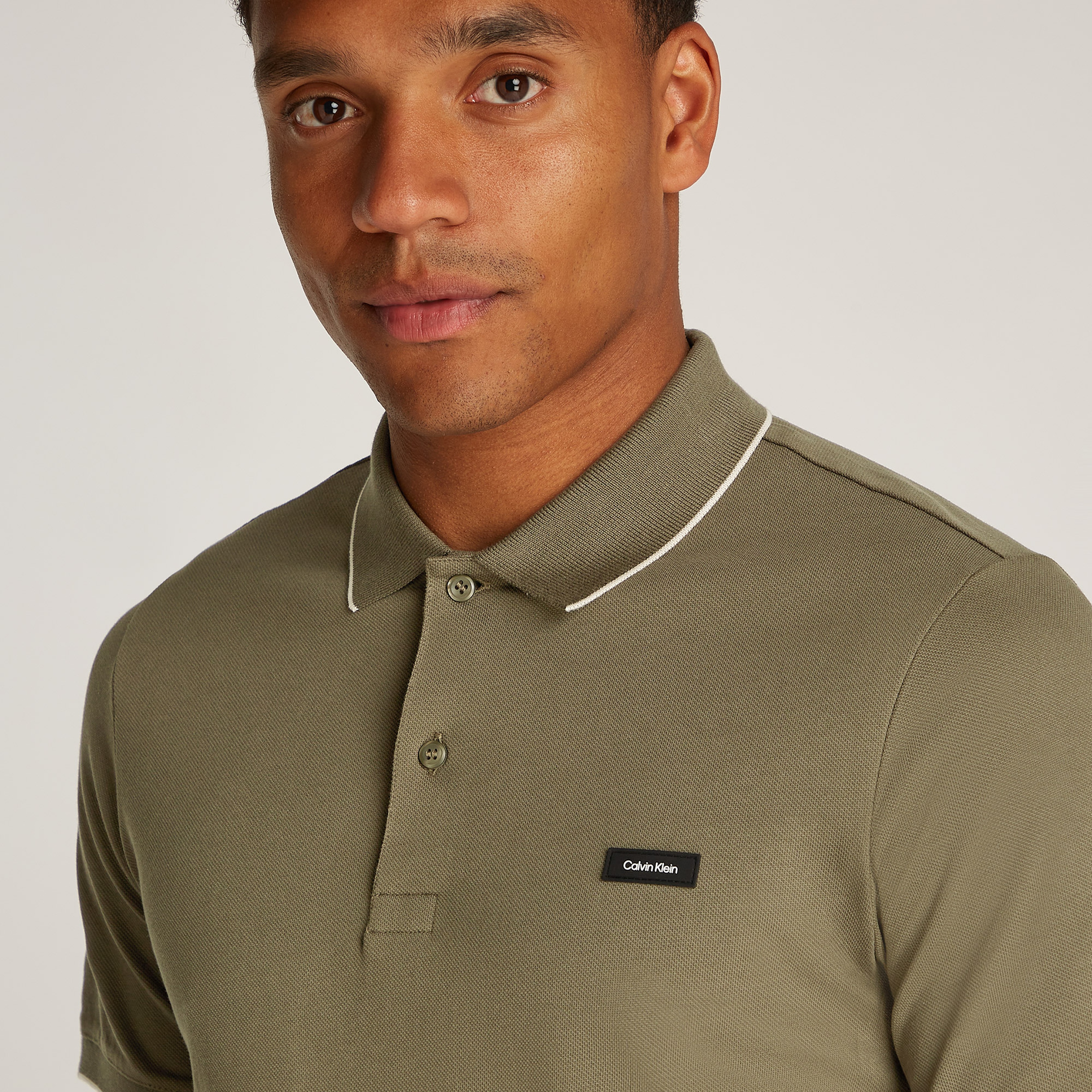 Calvin Klein Erkek Haki Polo