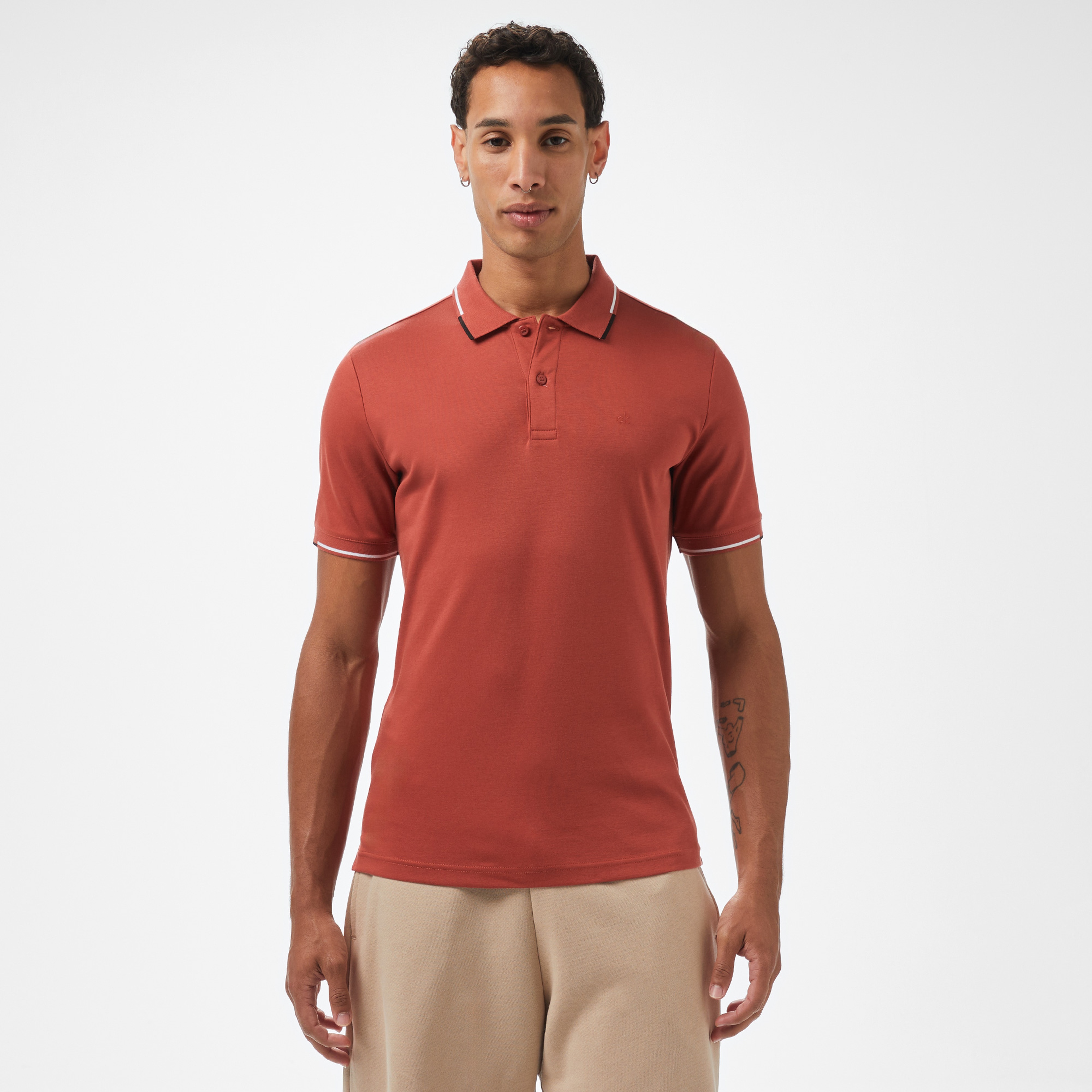 Calvin Klein Erkek Turuncu Polo