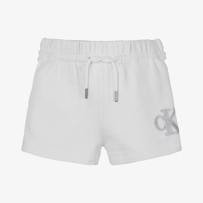 Calvin Klein Metallic Çocuk Beyaz Şort