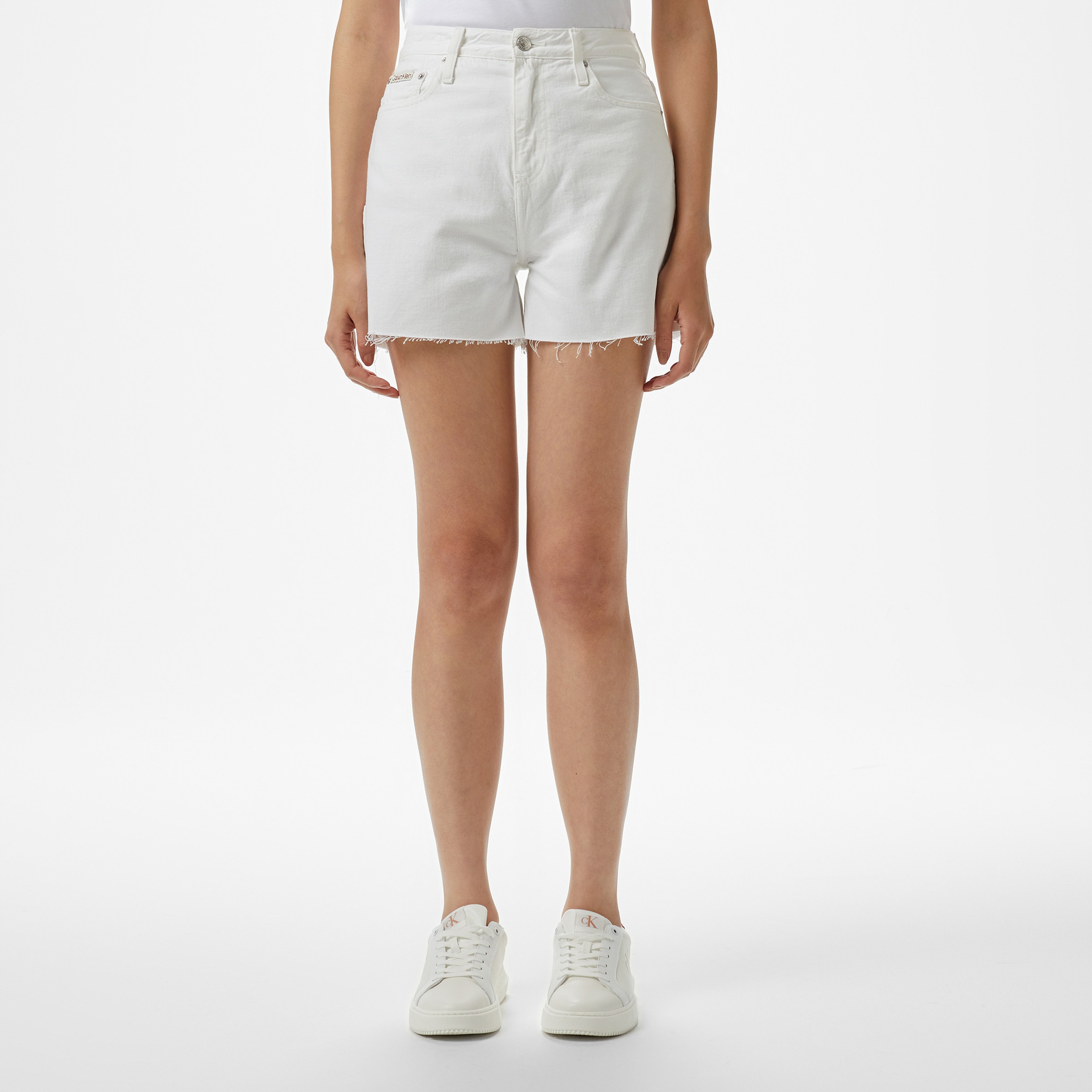 Calvin Klein Mom Kadın Beyaz Şort