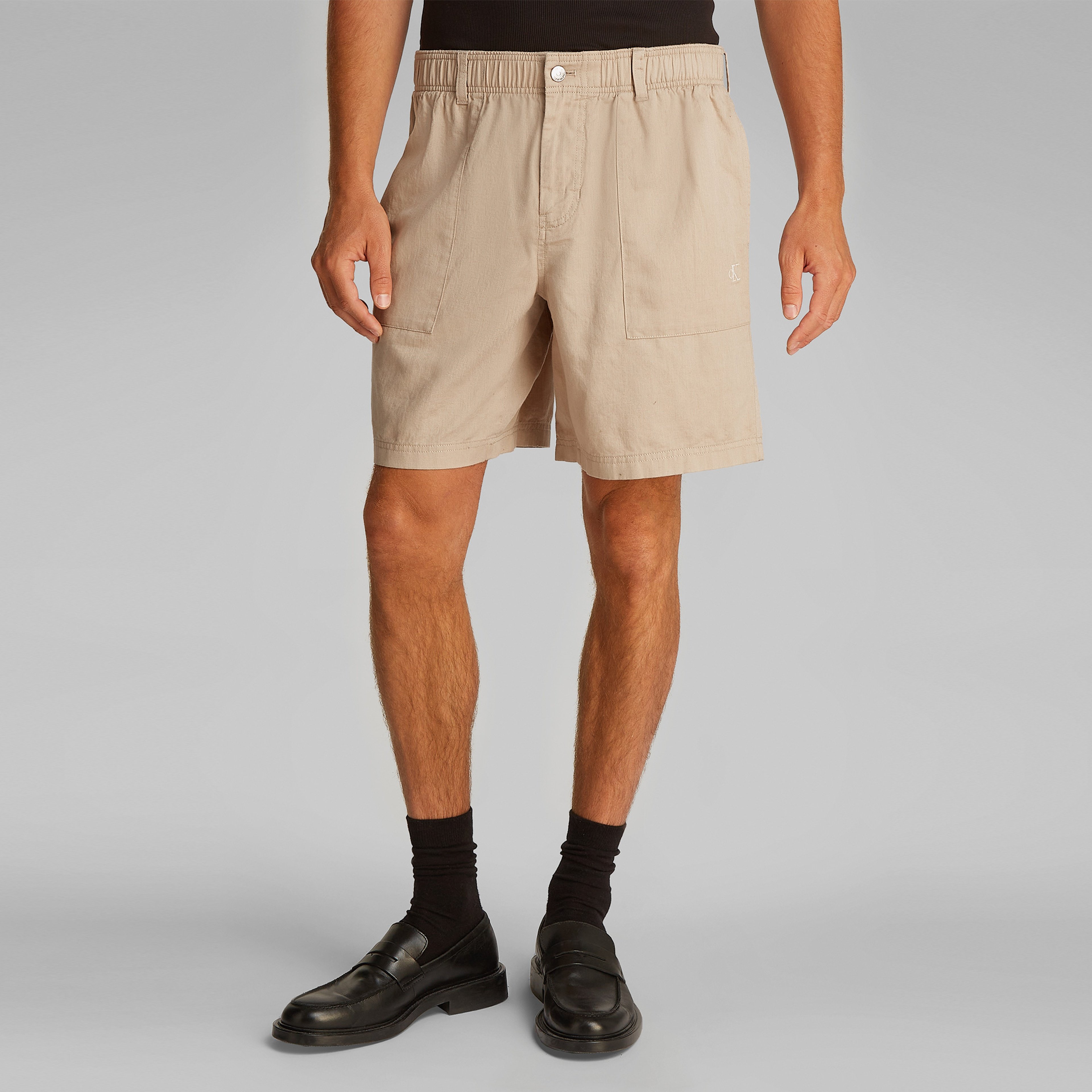 Calvin Klein Linen Erkek Gri Şort