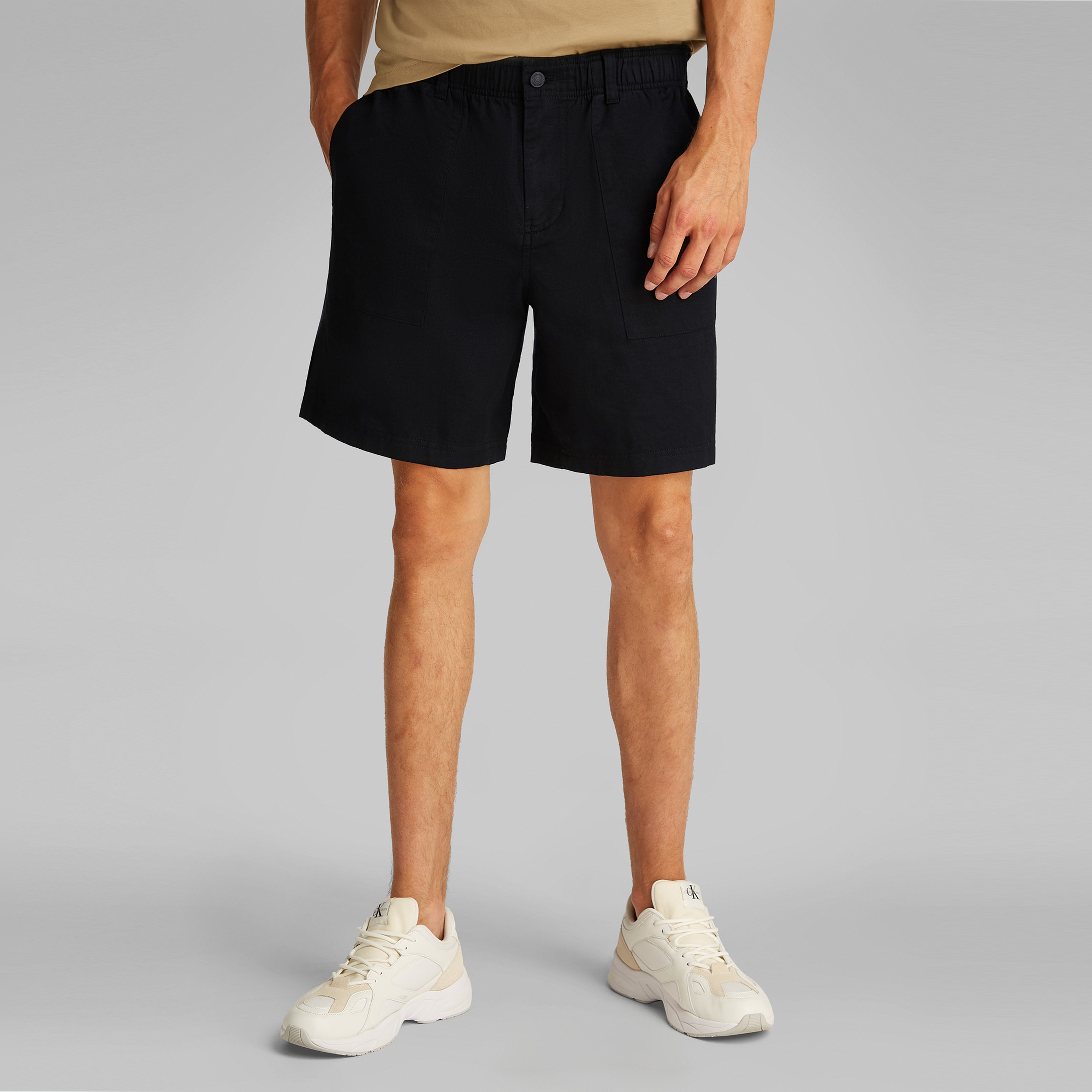 Calvin Klein Linen Erkek Siyah Şort