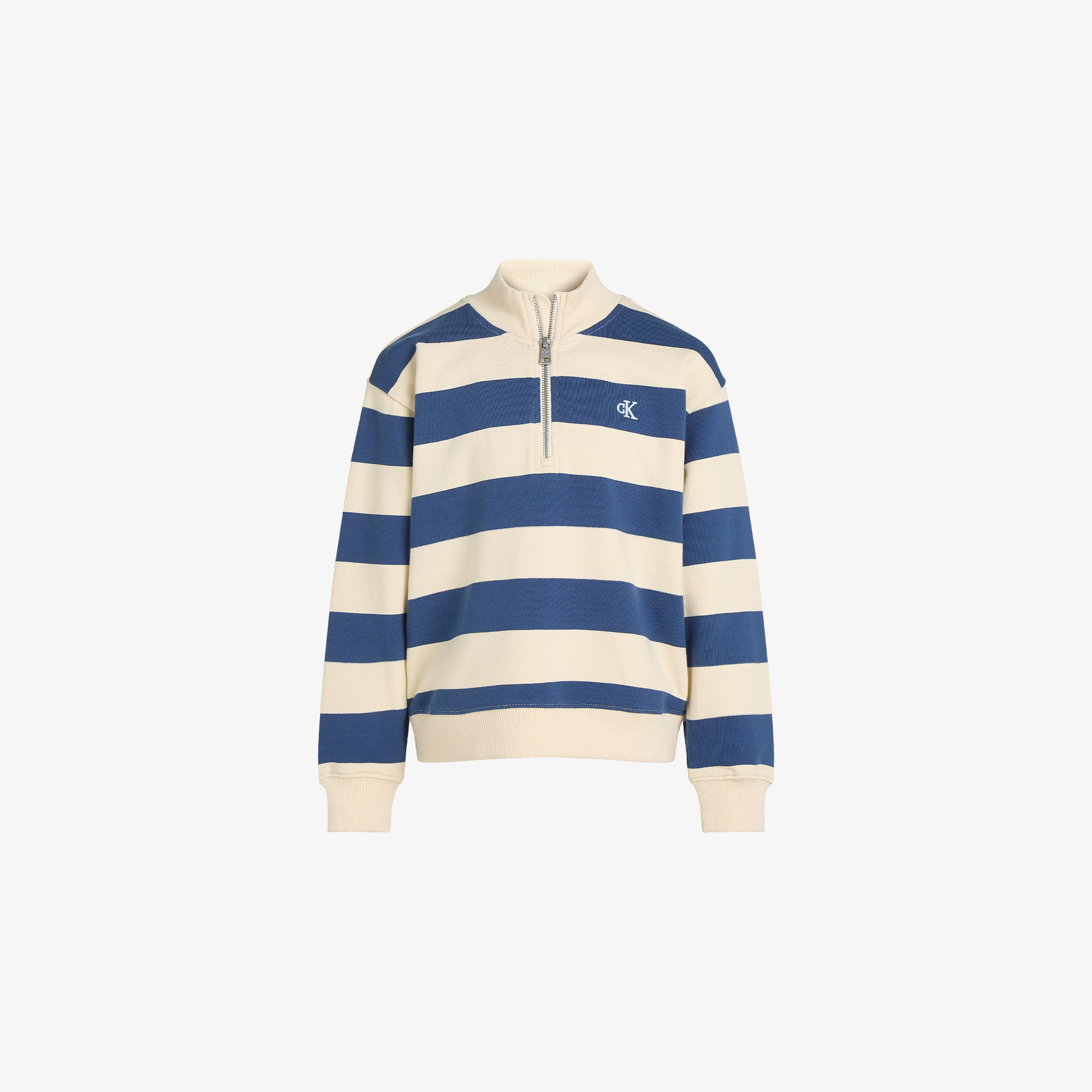Calvin Klein Yarım Fermuarlı Çocuk Mavi Sweatshirt