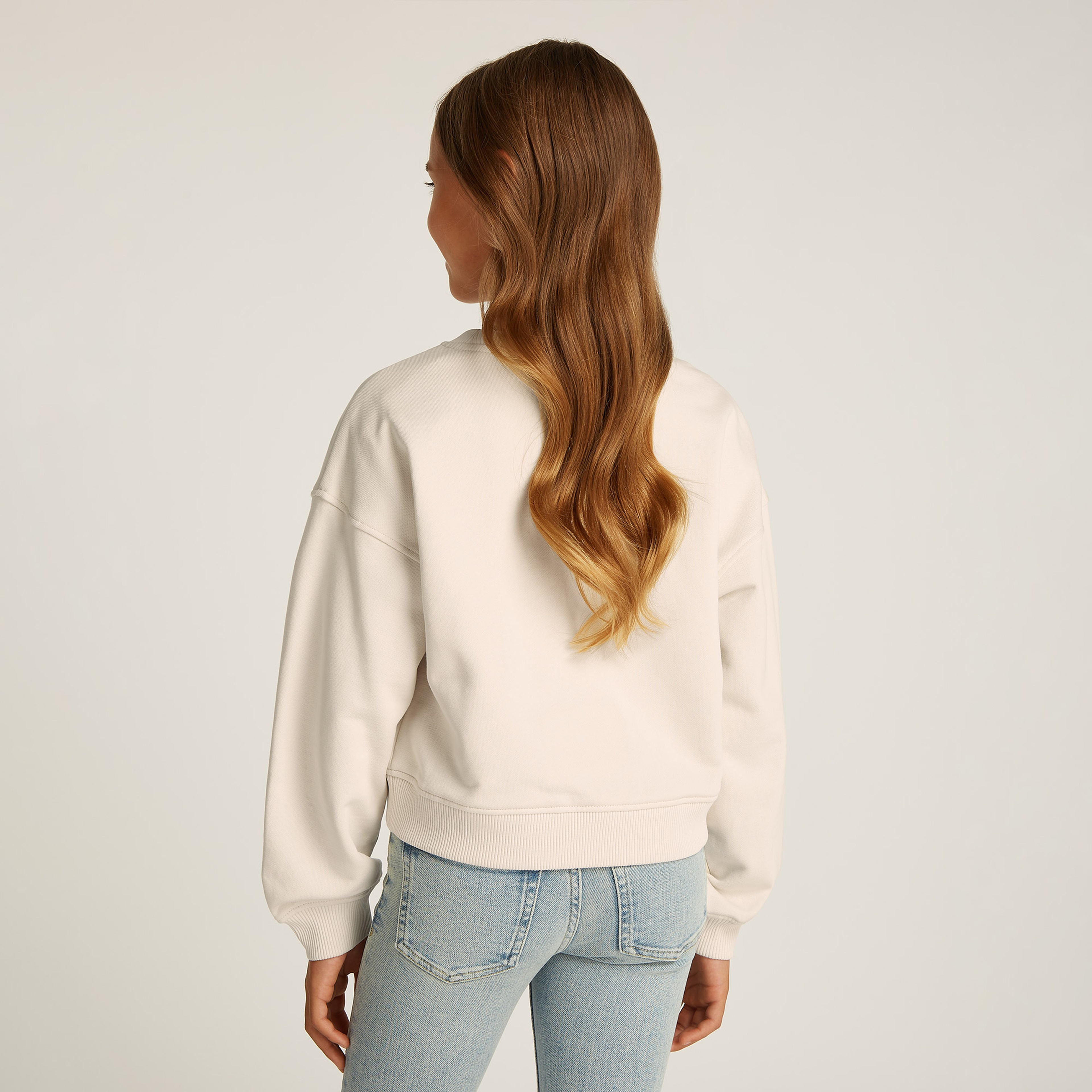 Calvin Klein Glitter Monologo Çocuk Bej Sweatshirt