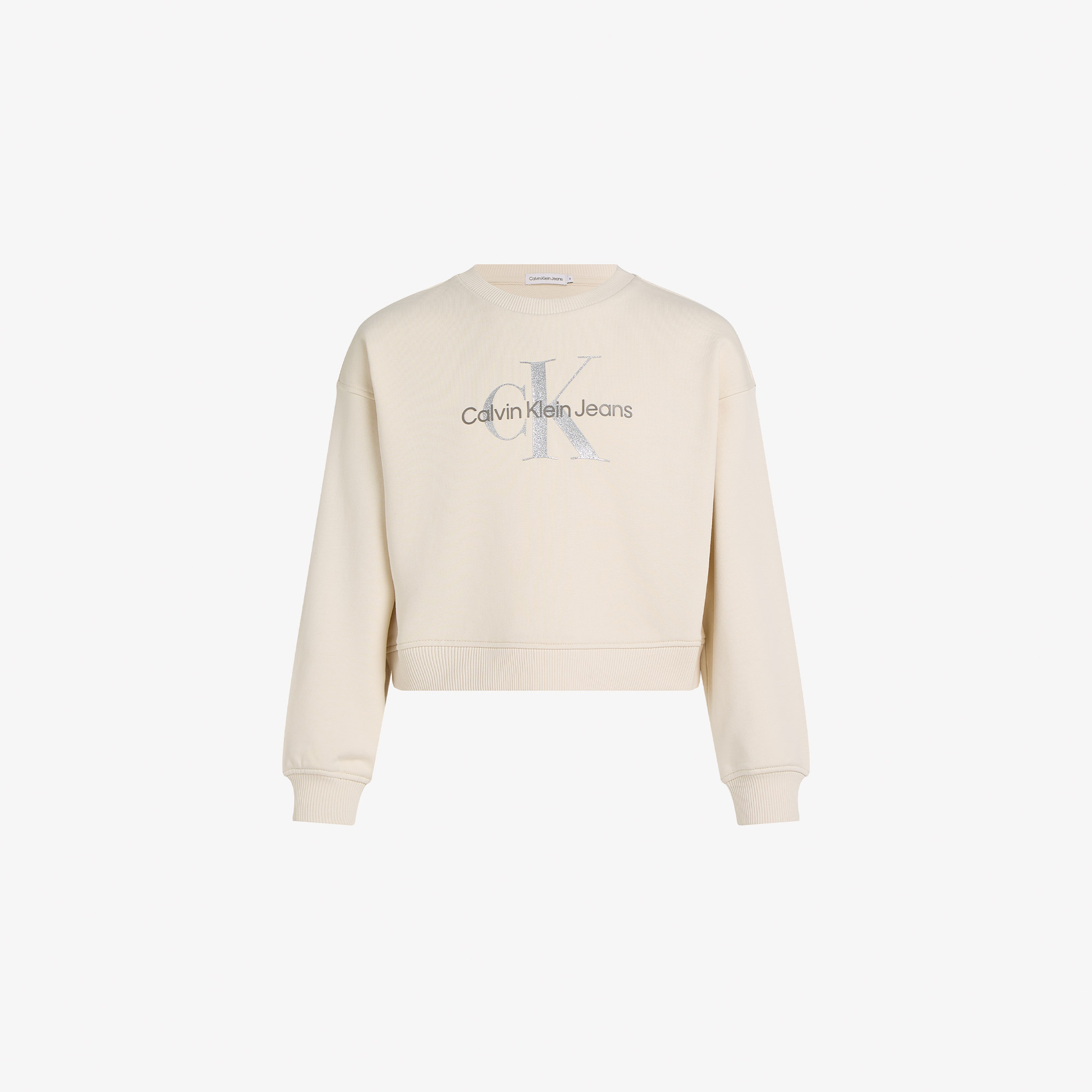 Calvin Klein Glitter Monologo Çocuk Bej Sweatshirt