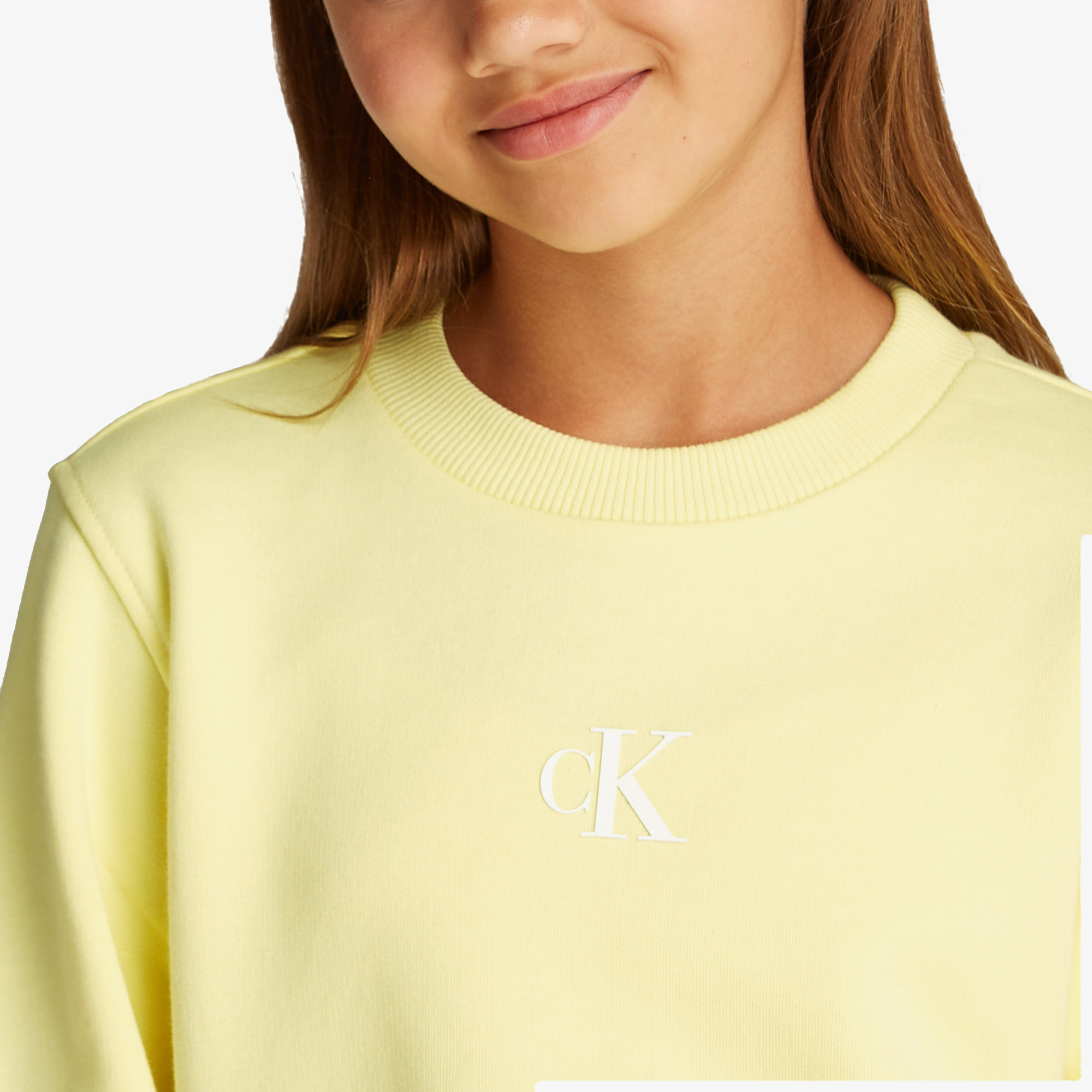 Calvin Klein Logo Çocuk Sarı Sweatshirt