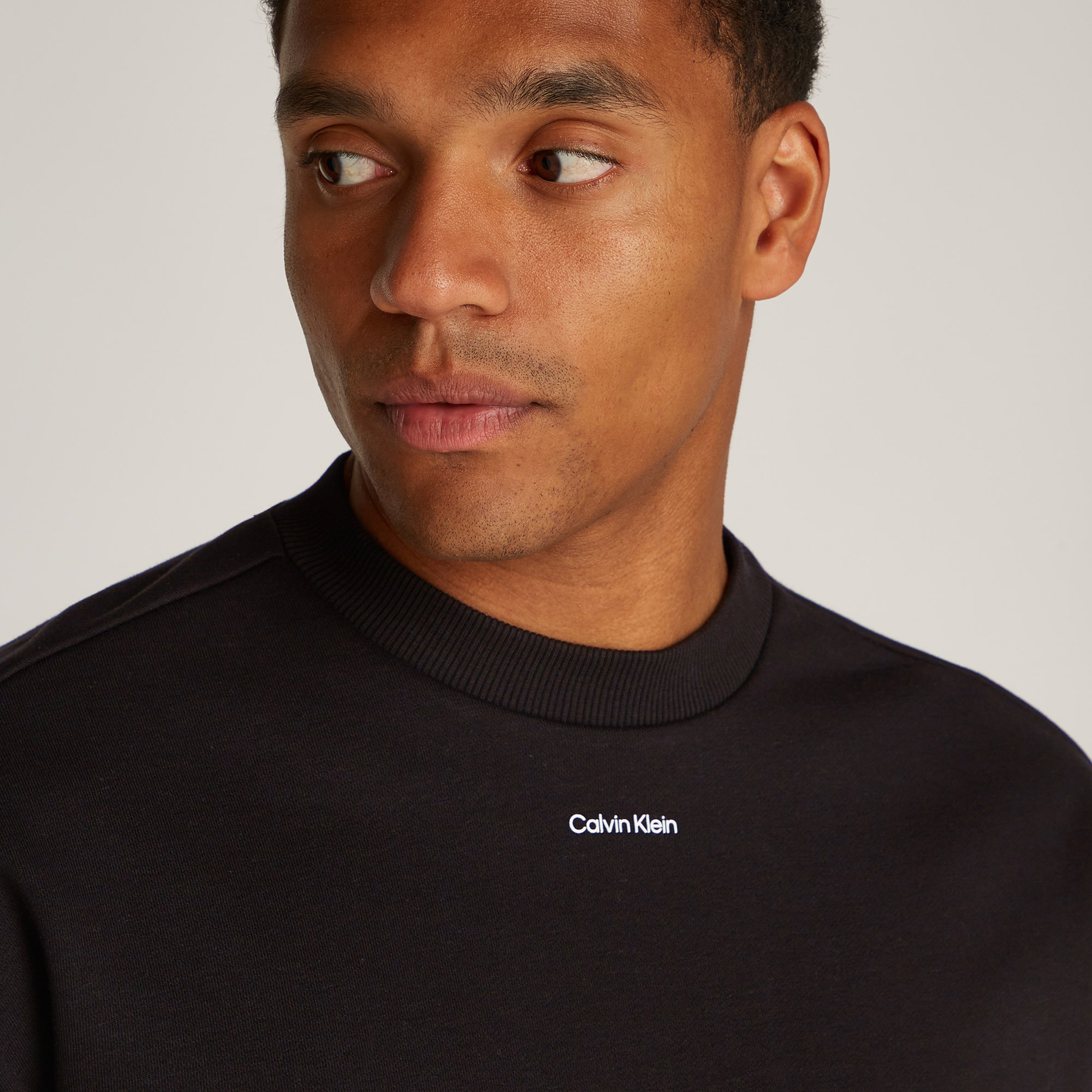 Calvin Klein Nano Logo Erkek Siyah Sweatshirt