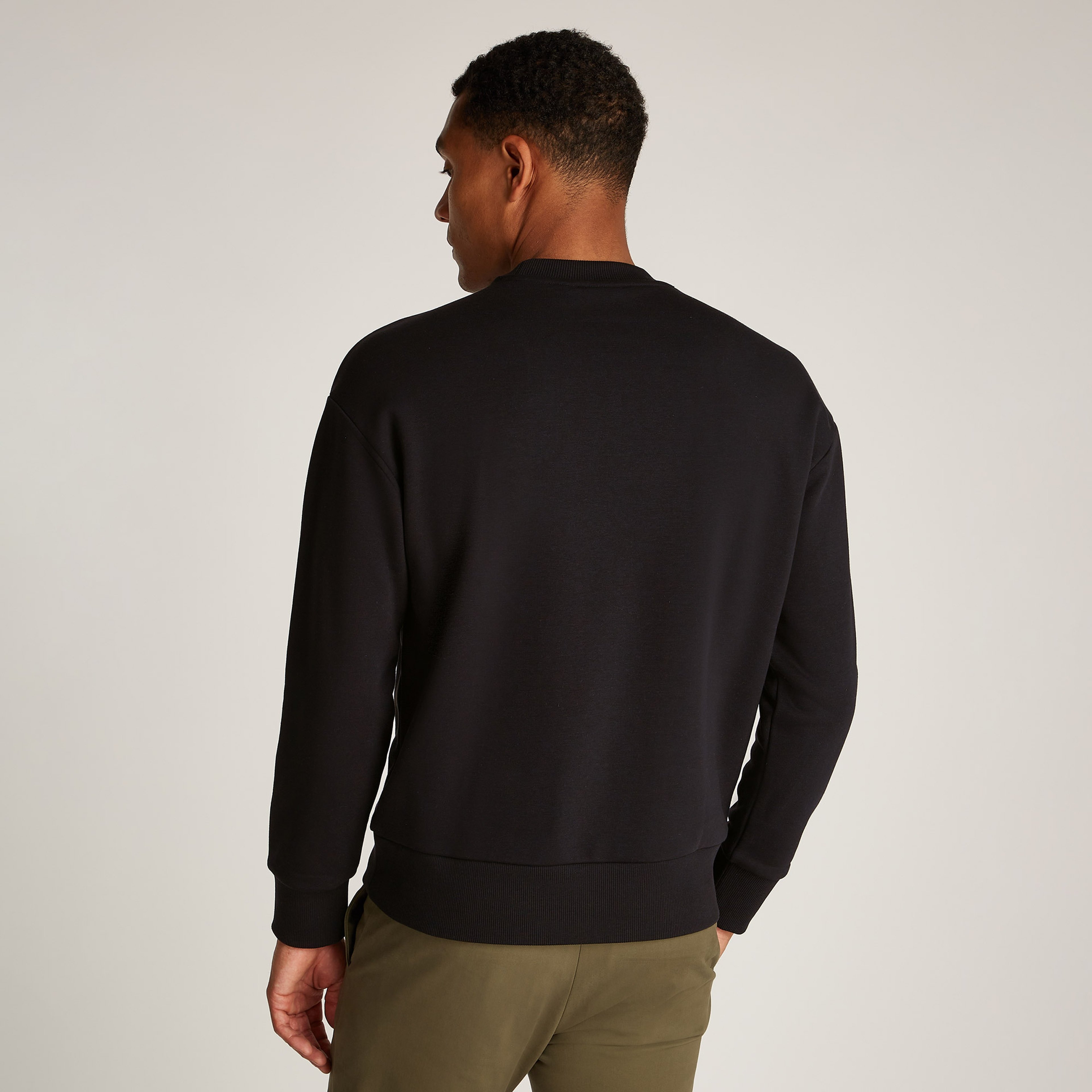 Calvin Klein Nano Logo Erkek Siyah Sweatshirt