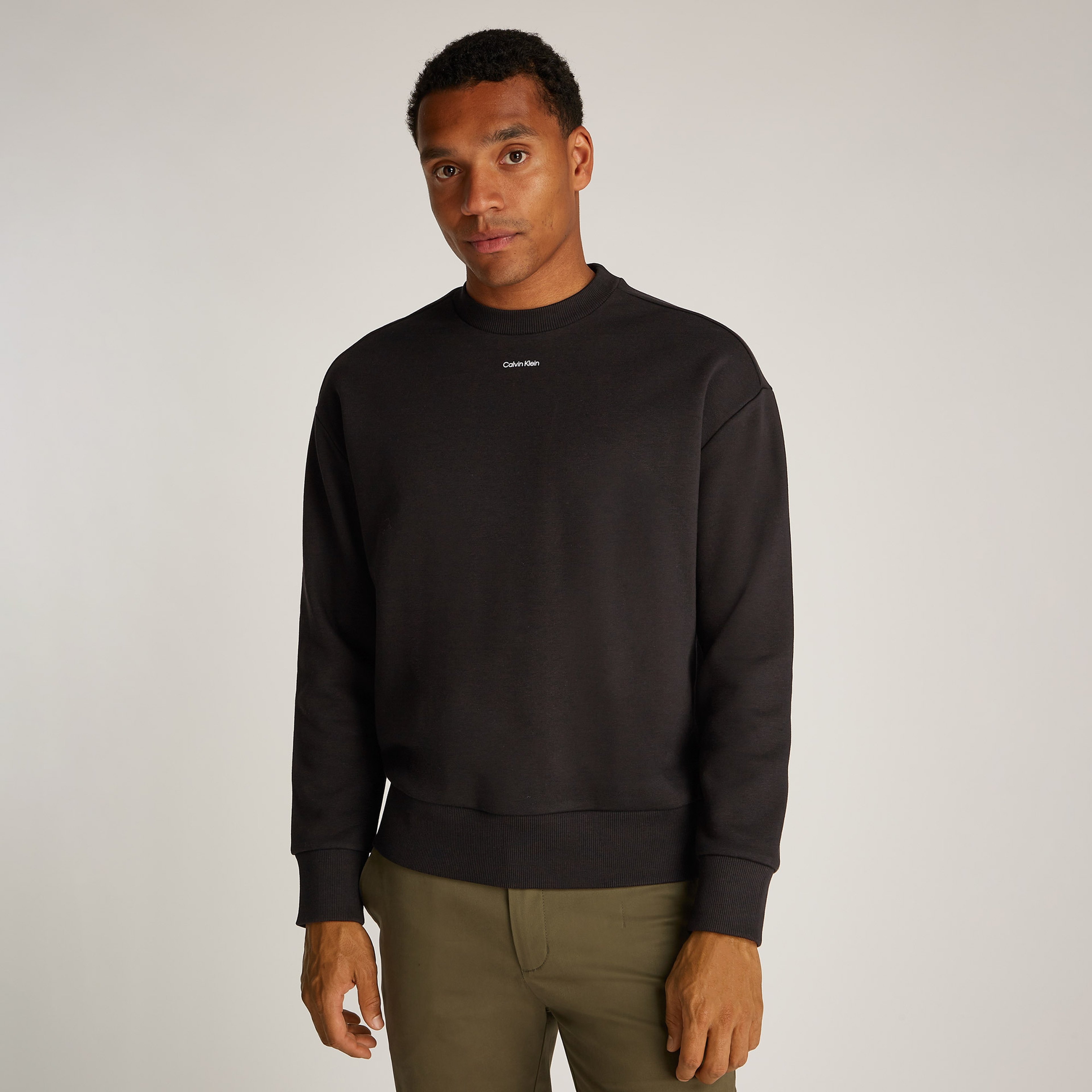 Calvin Klein Nano Logo Erkek Siyah Sweatshirt