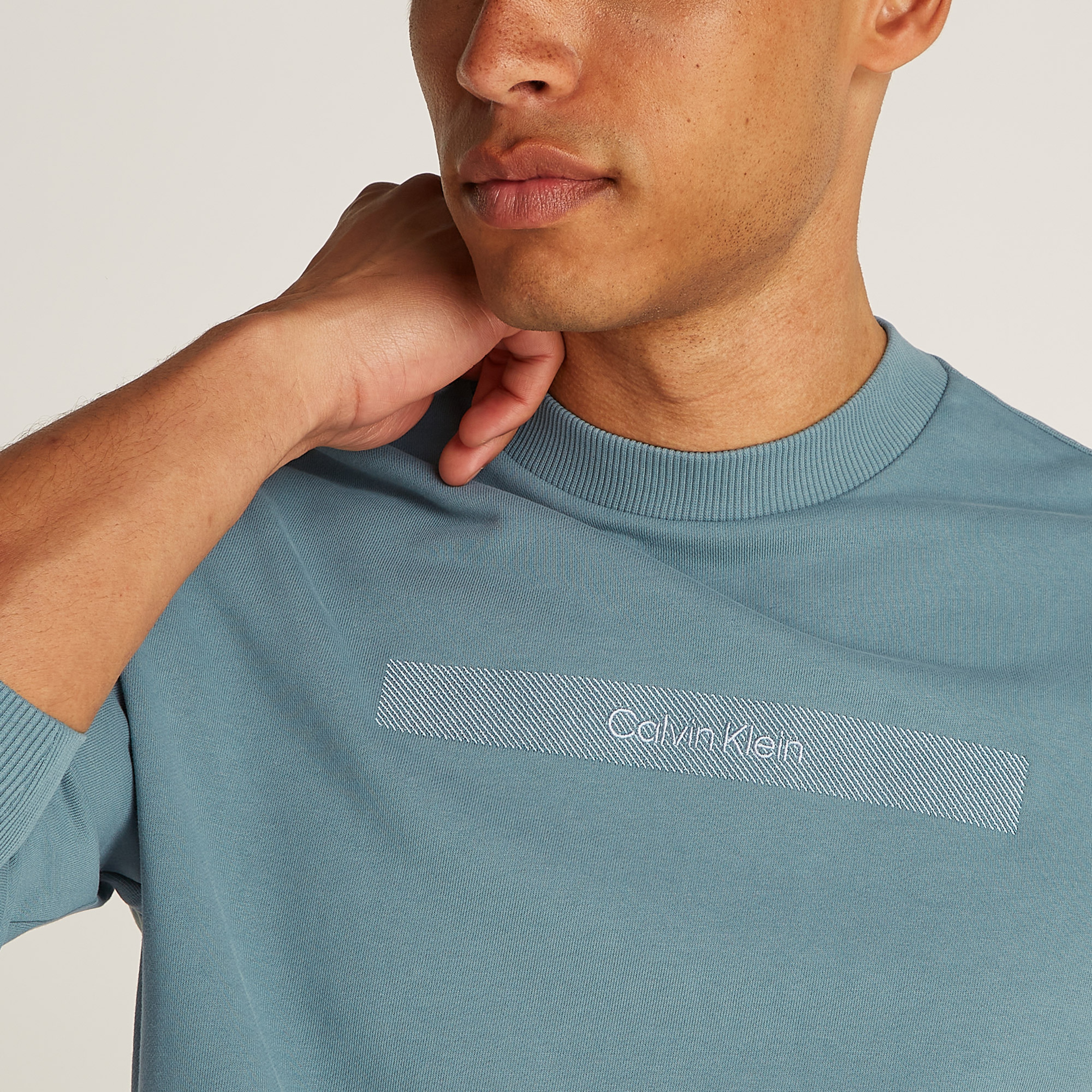 Calvin Klein Erkek Mavi Sweatshirt