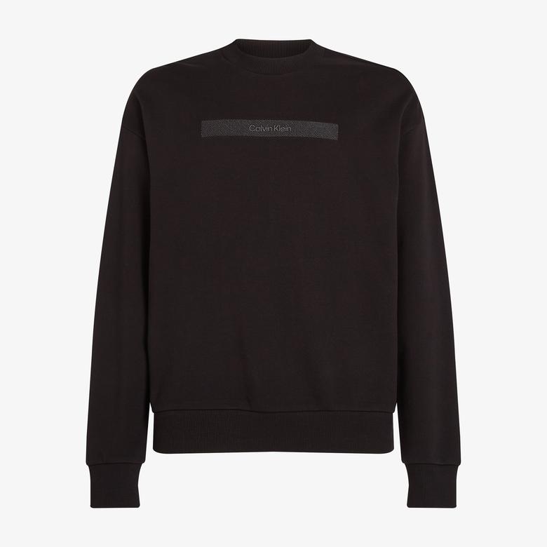 Calvin Klein Structured Embroidery Erkek Siyah Sweatshirt