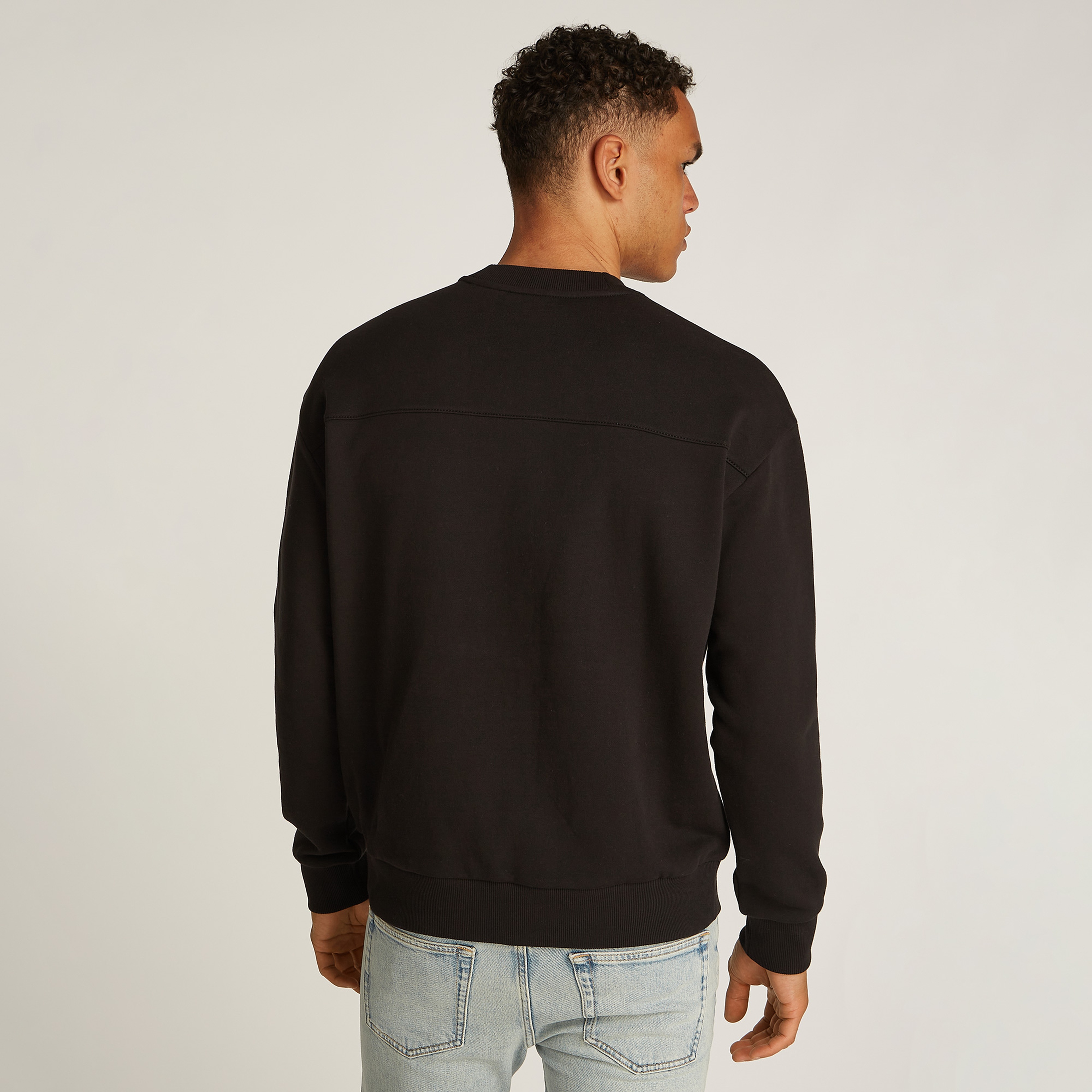 Calvin Klein Structured Embroidery Erkek Siyah Sweatshirt