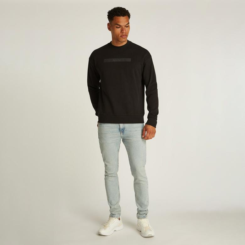 Calvin Klein Structured Embroidery Erkek Siyah Sweatshirt