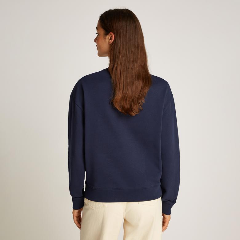 Calvin Klein Hero Logo Kadın Mavi Sweatshirt