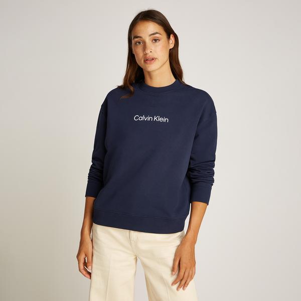 Calvin Klein Hero Logo Kadın Mavi Sweatshirt