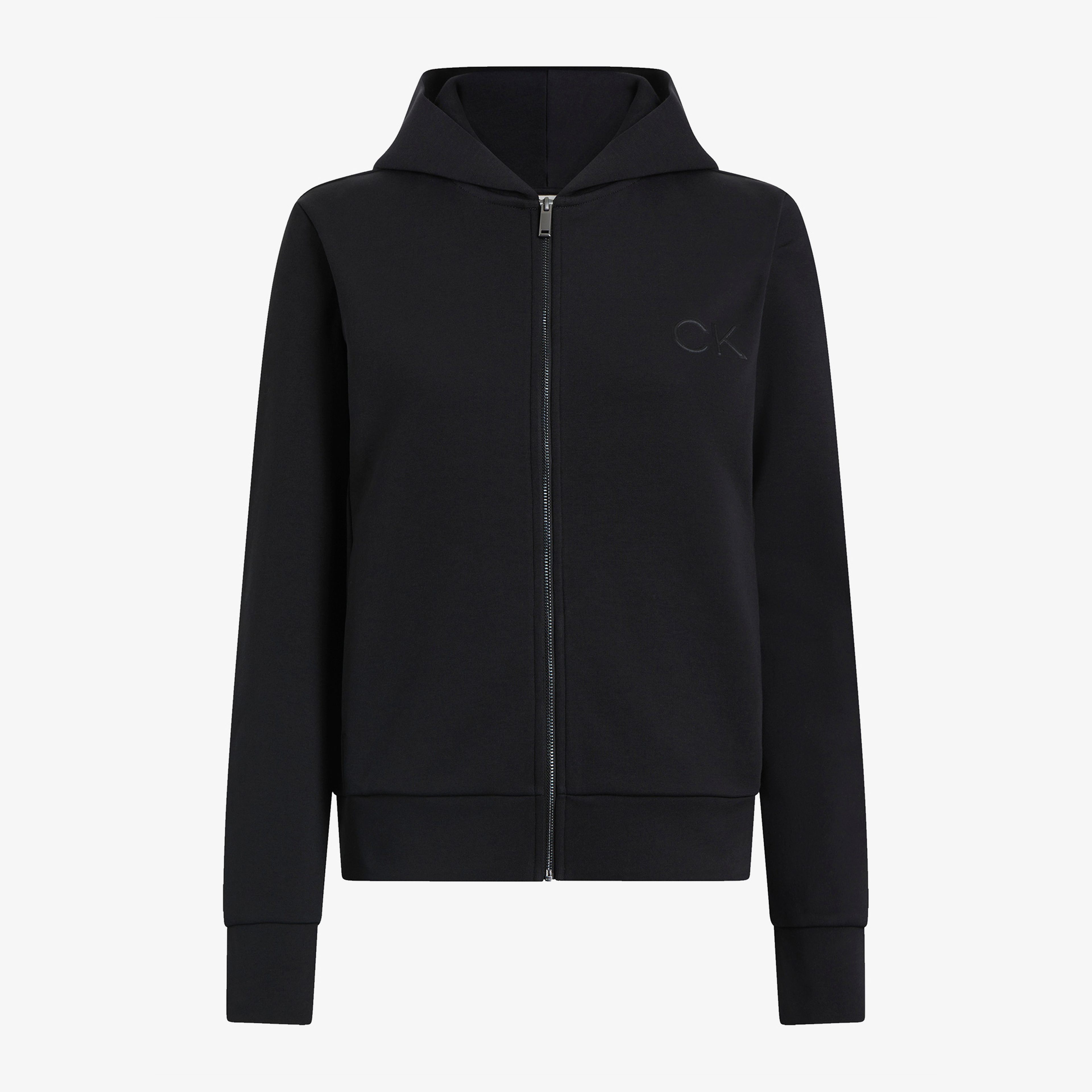 Calvin Klein Satin Regular Zip Kadın Siyah Sweatshirt