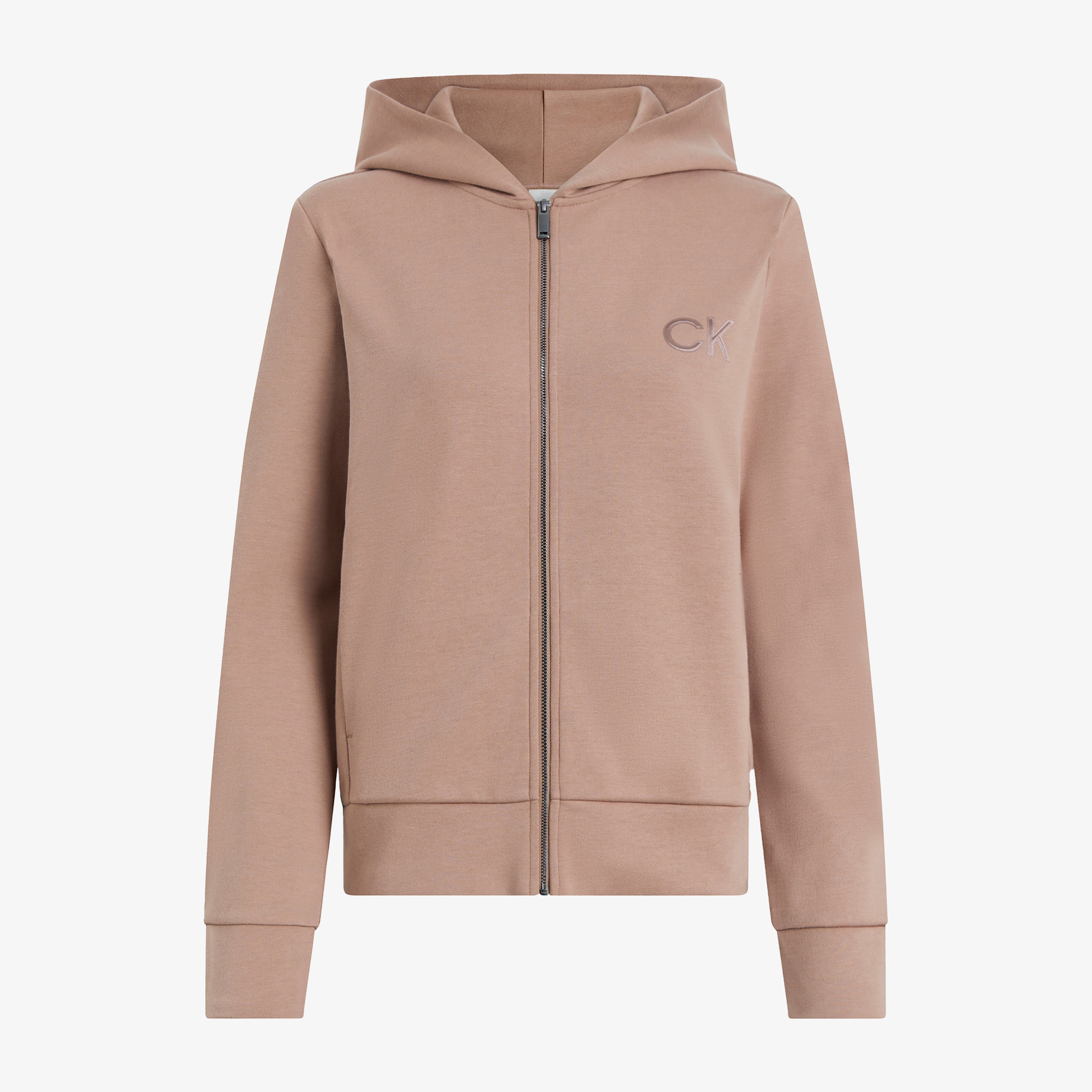 Calvin Klein Satin Regular Zip Kadın Kahverengi Sweatshirt