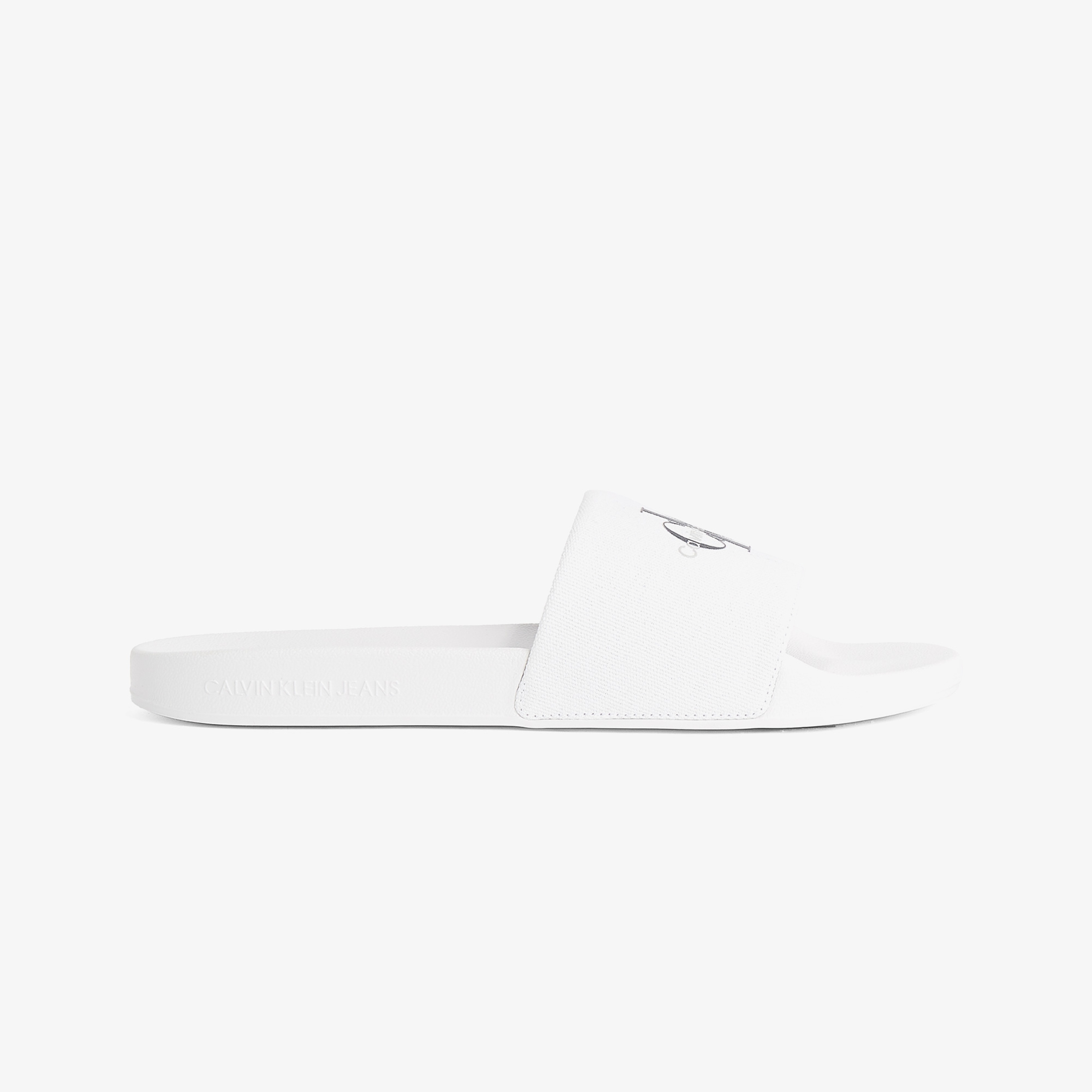 Calvin Klein Slide Monogram Erkek Beyaz Terlik