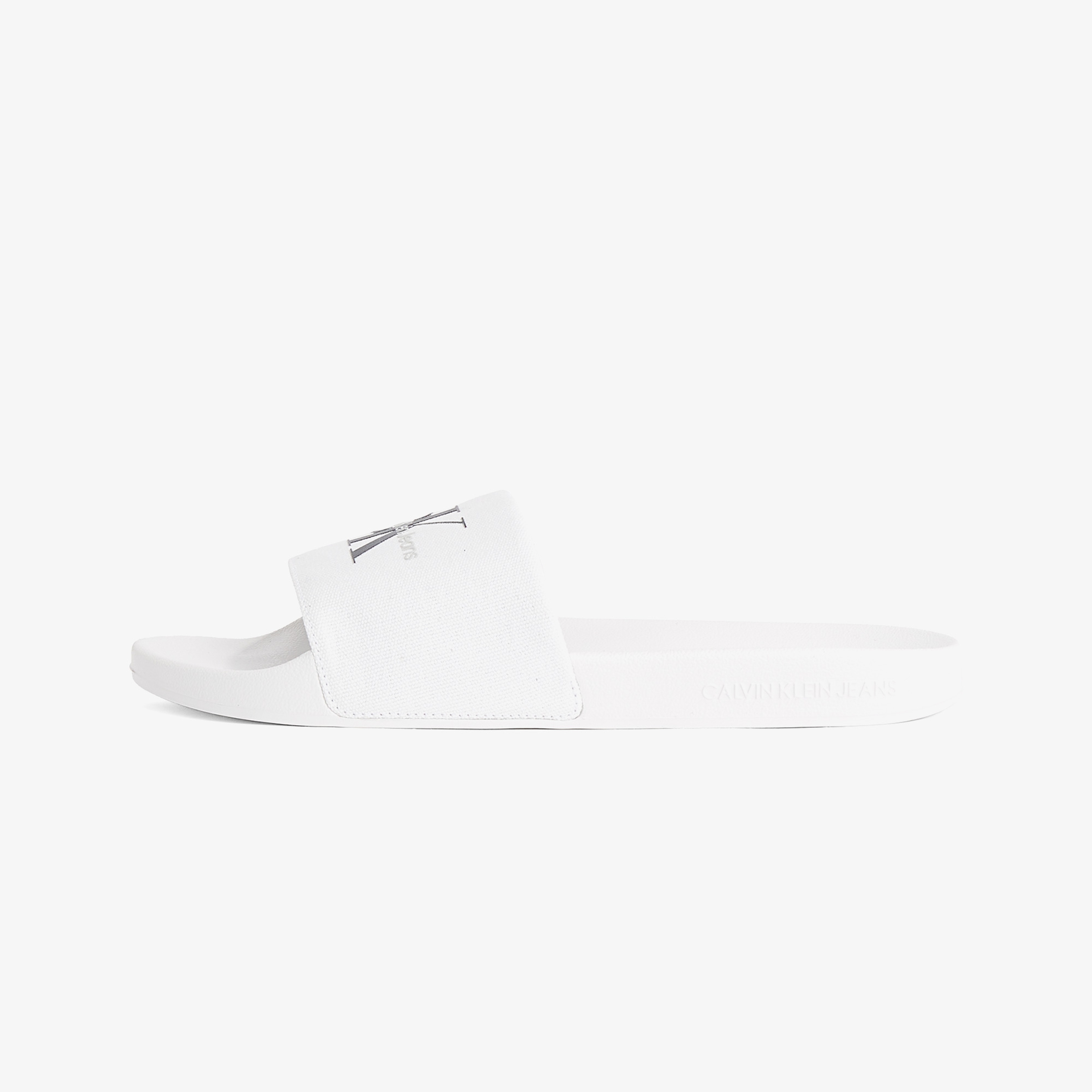 Calvin Klein Slide Monogram Erkek Beyaz Terlik
