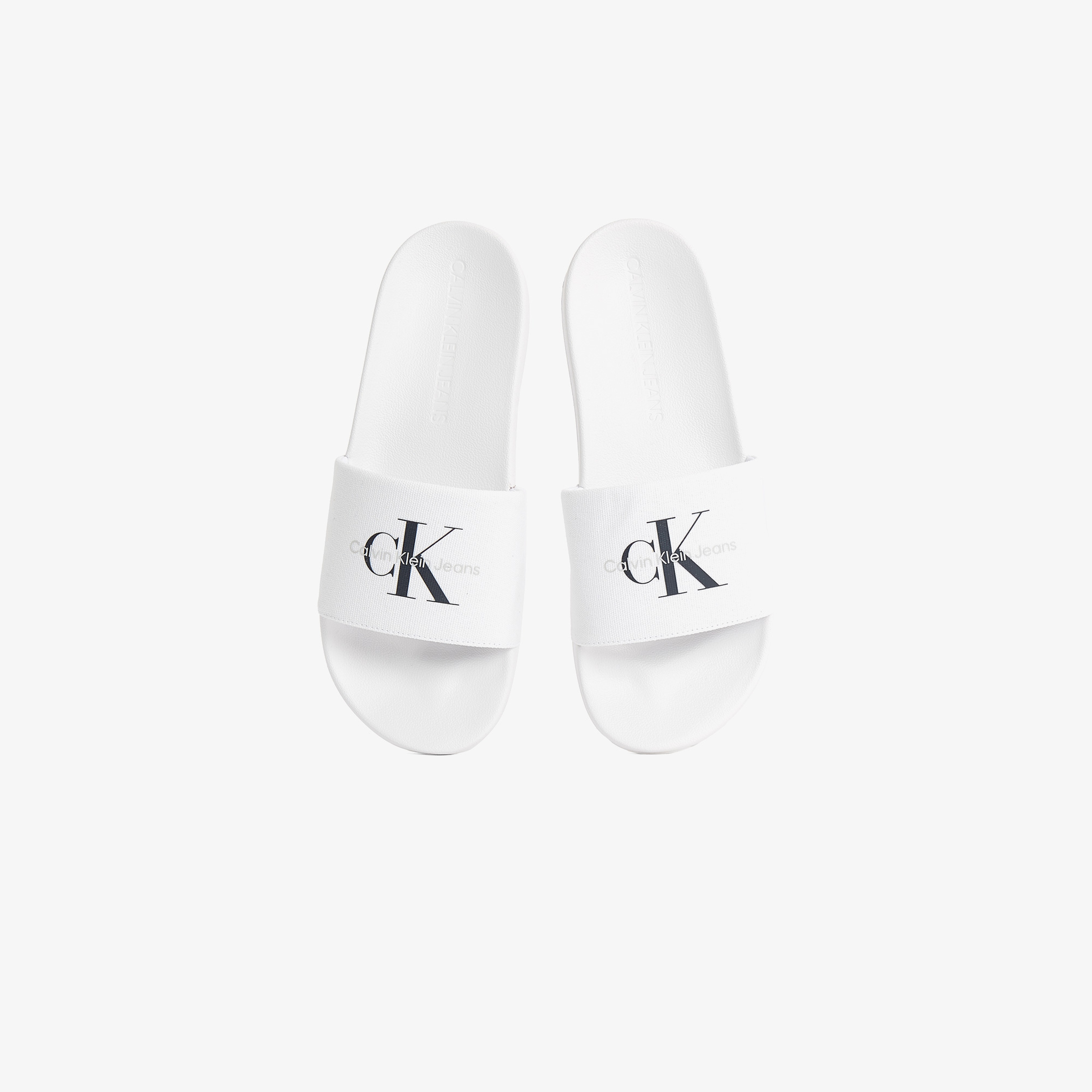 Calvin Klein Slide Monogram Erkek Beyaz Terlik