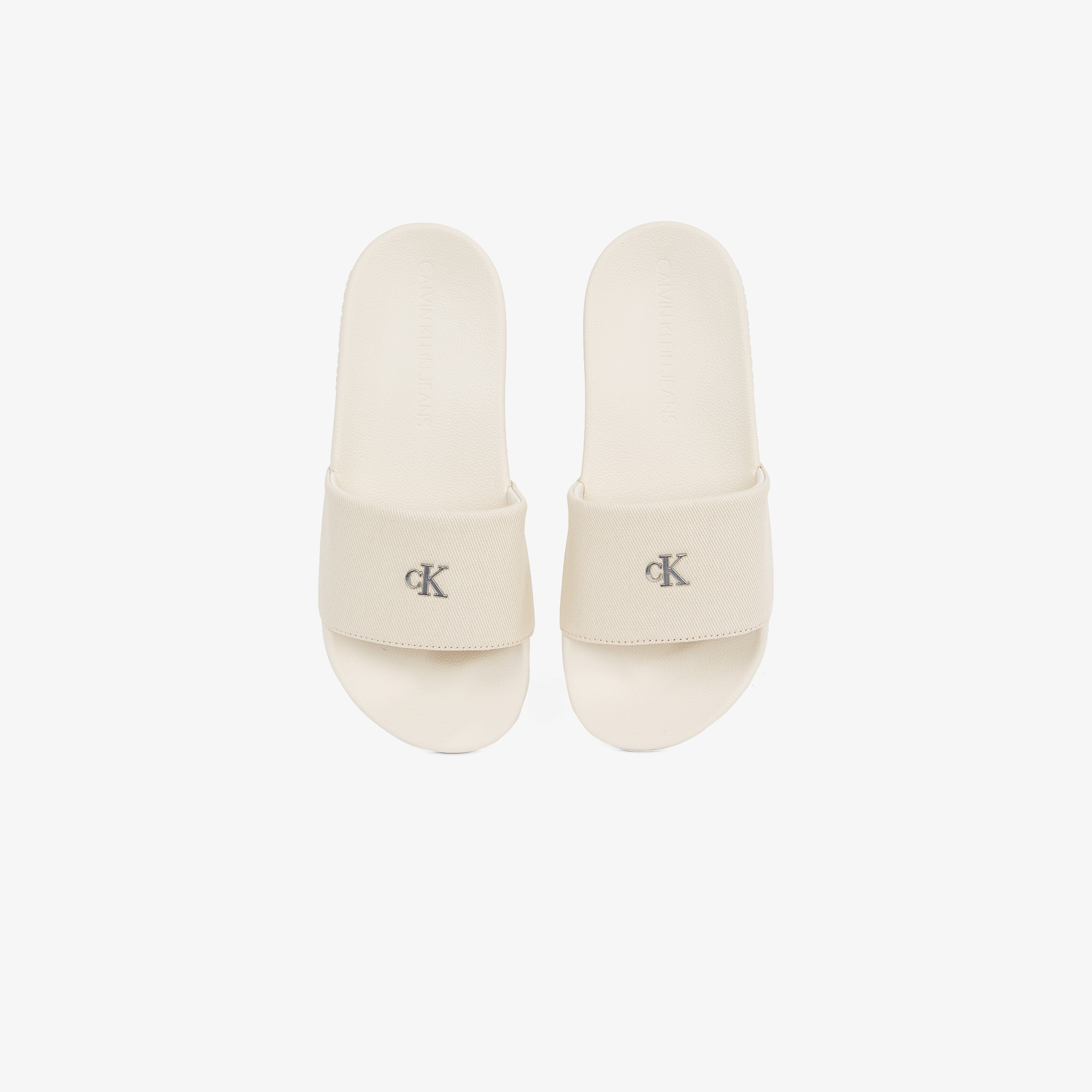 Calvin Klein Slide Monogram Hardware Kadın Bej Terlik