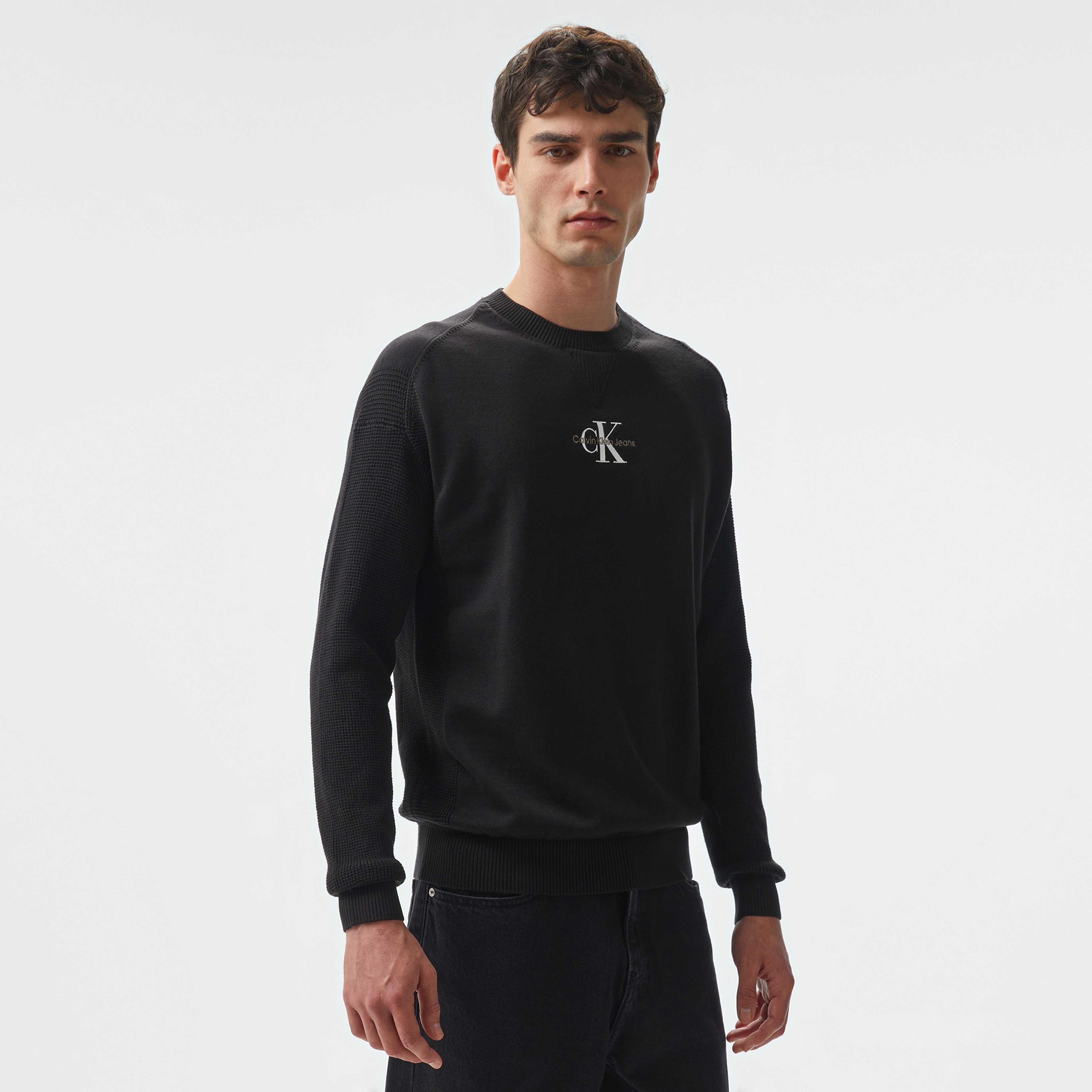 Calvin Klein Jeans Erkek Siyah Triko