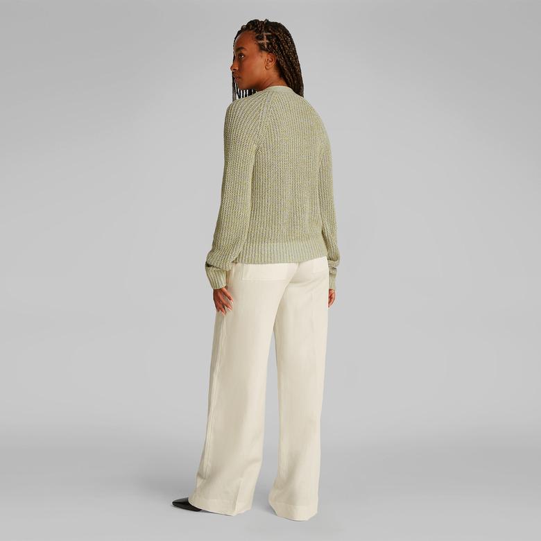 Calvin Klein Mouline Texture Cardi Kadın Beyaz Kazak