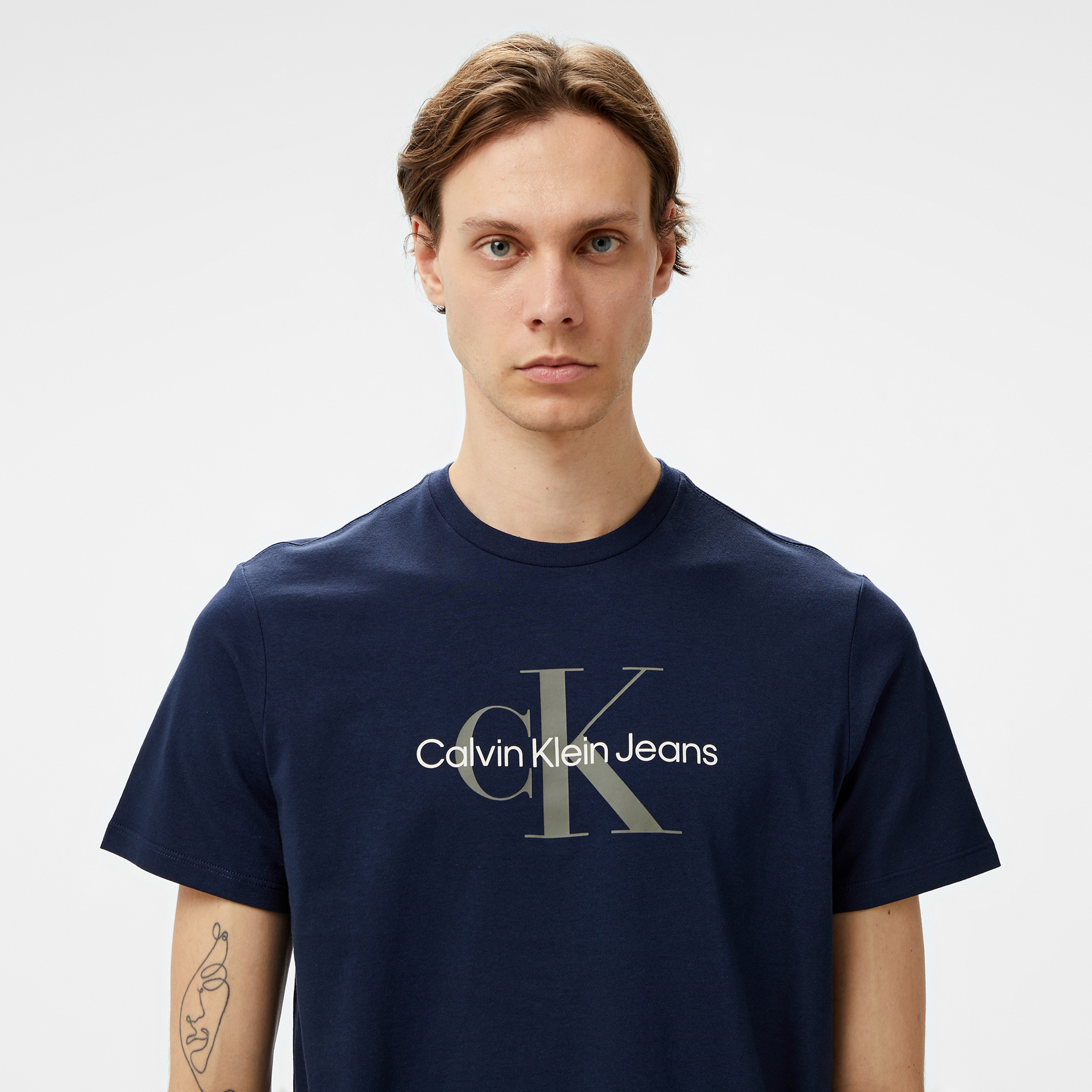 Calvin Klein Jeans Hero Monogram 30s Eu Opt Erkek Lacivert T-Shirt