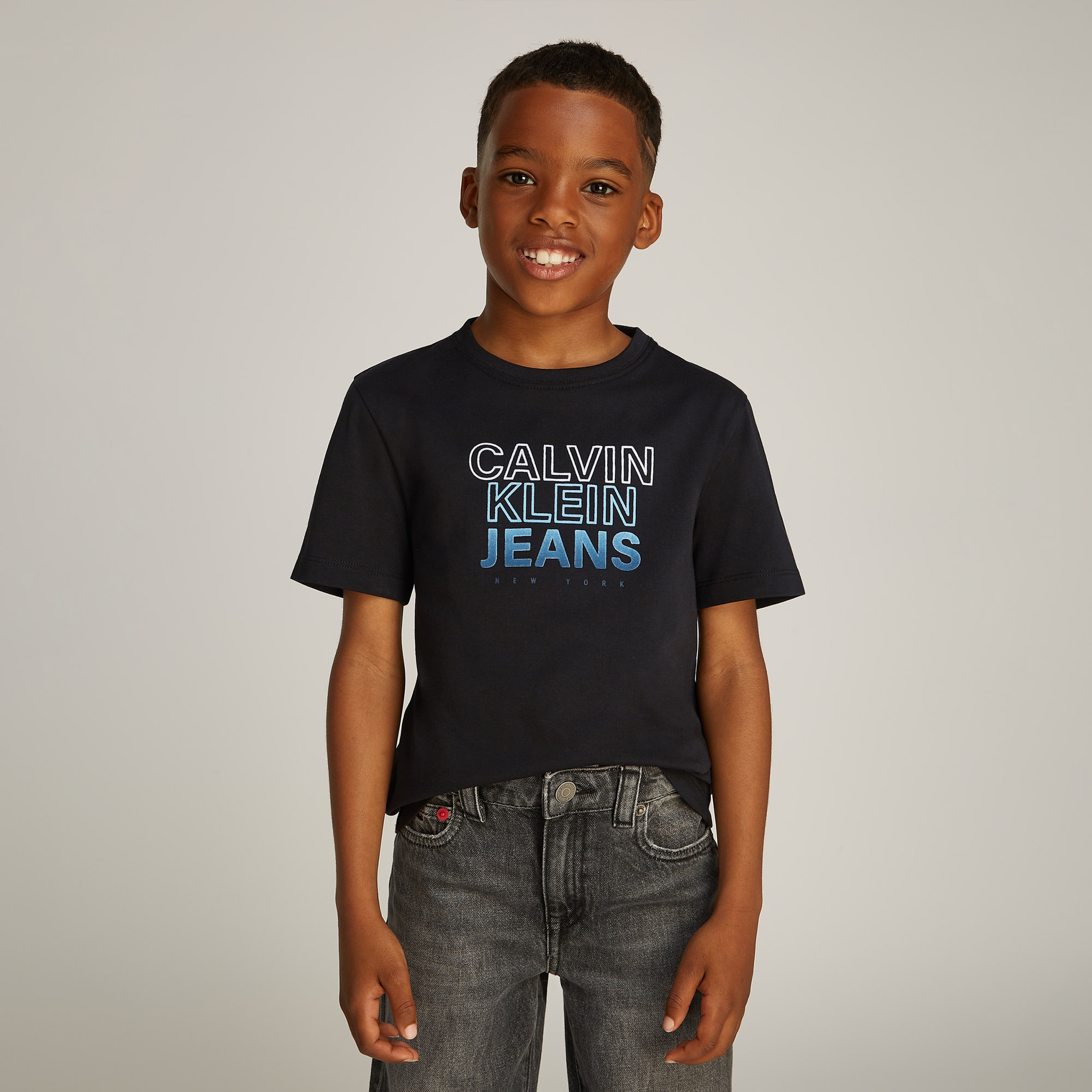 Calvin Klein Gradient Flo Logo Çocuk Siyah T-Shirt