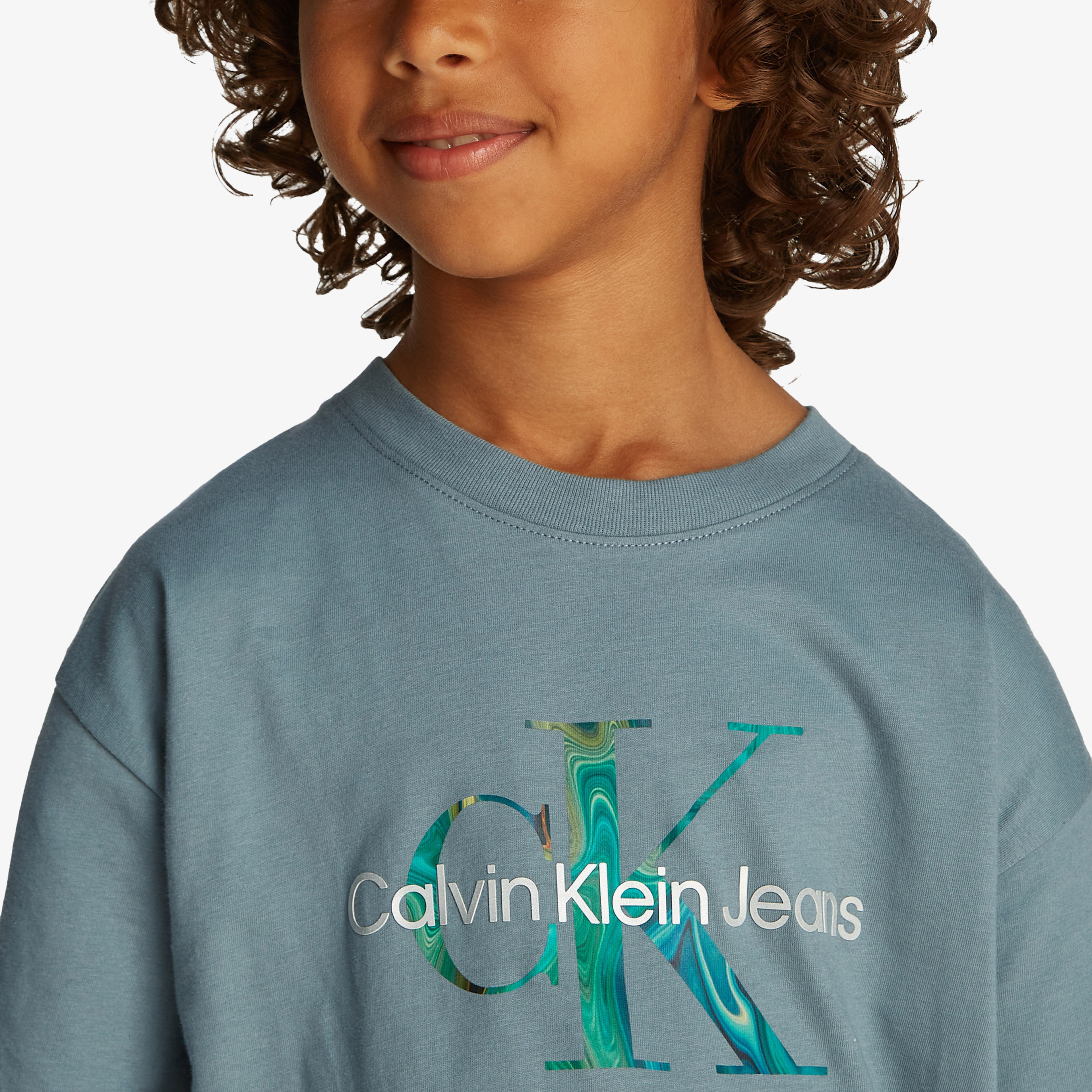 Calvin Klein Ocean Mono Çocuk Mavi T-Shirt