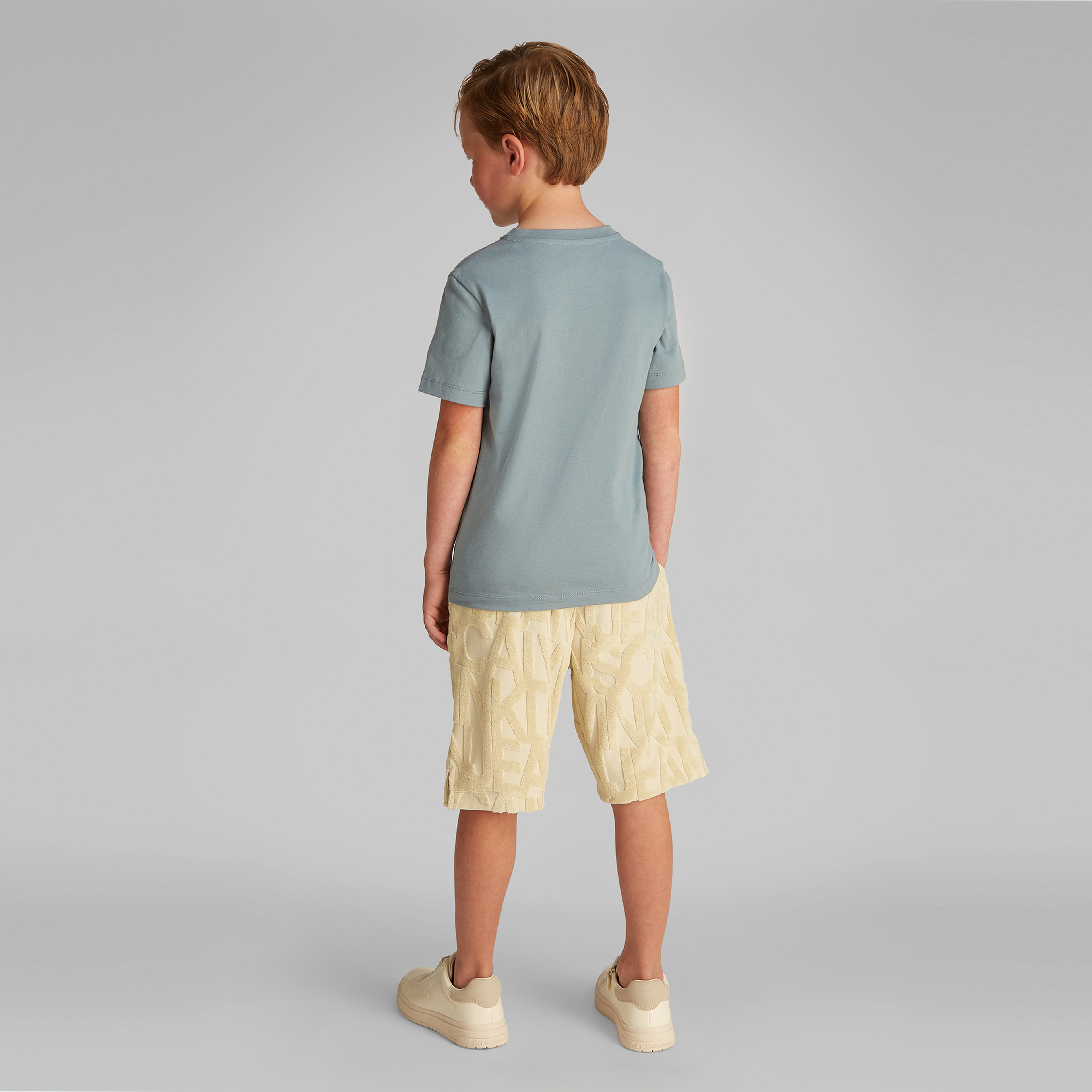 Calvin Klein Slogan Graphic Çocuk Mavi T-Shirt