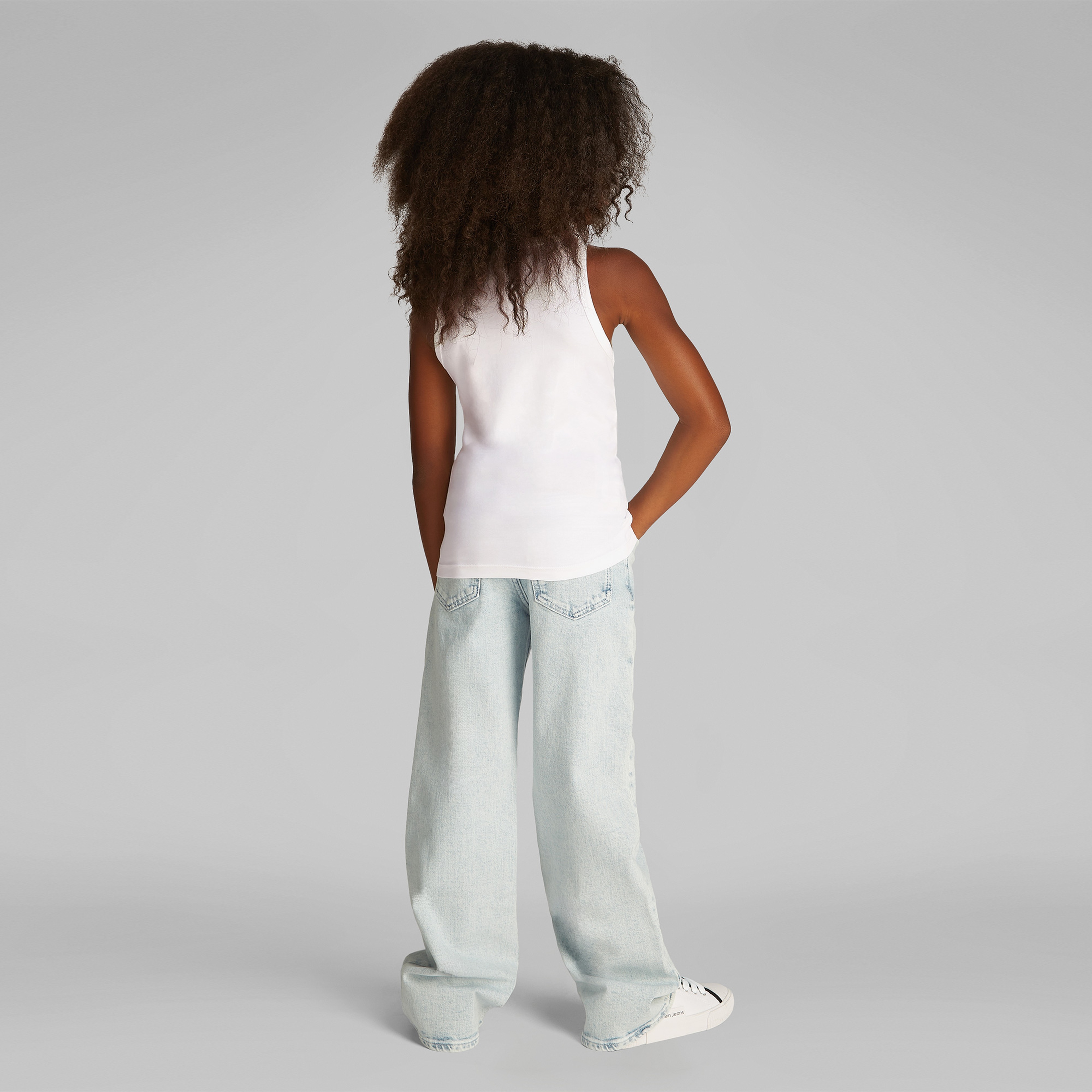 Calvin Klein Logo Tank Çocuk Beyaz T-Shirt