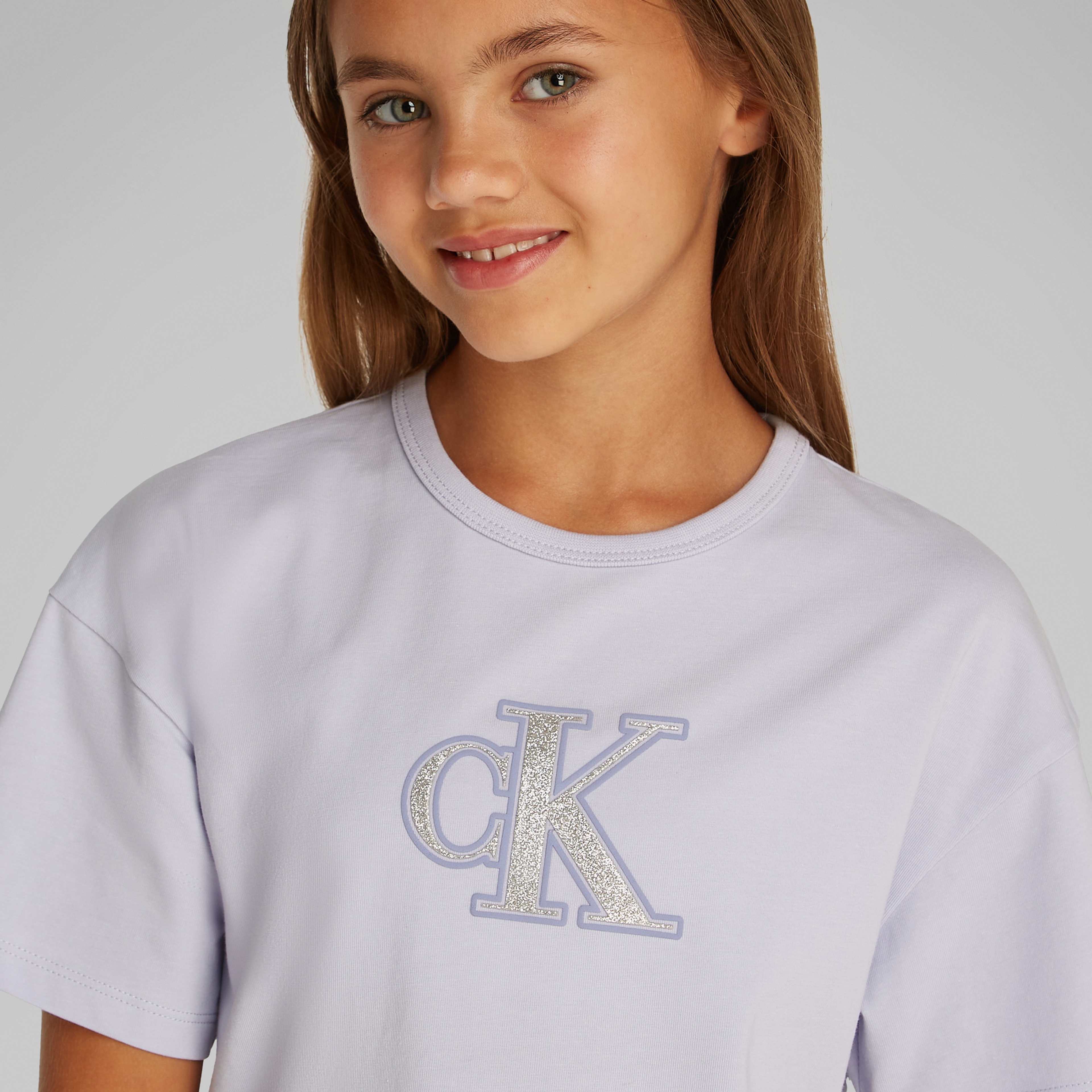 Calvin Klein Metallic Çocuk Mor T-Shirt