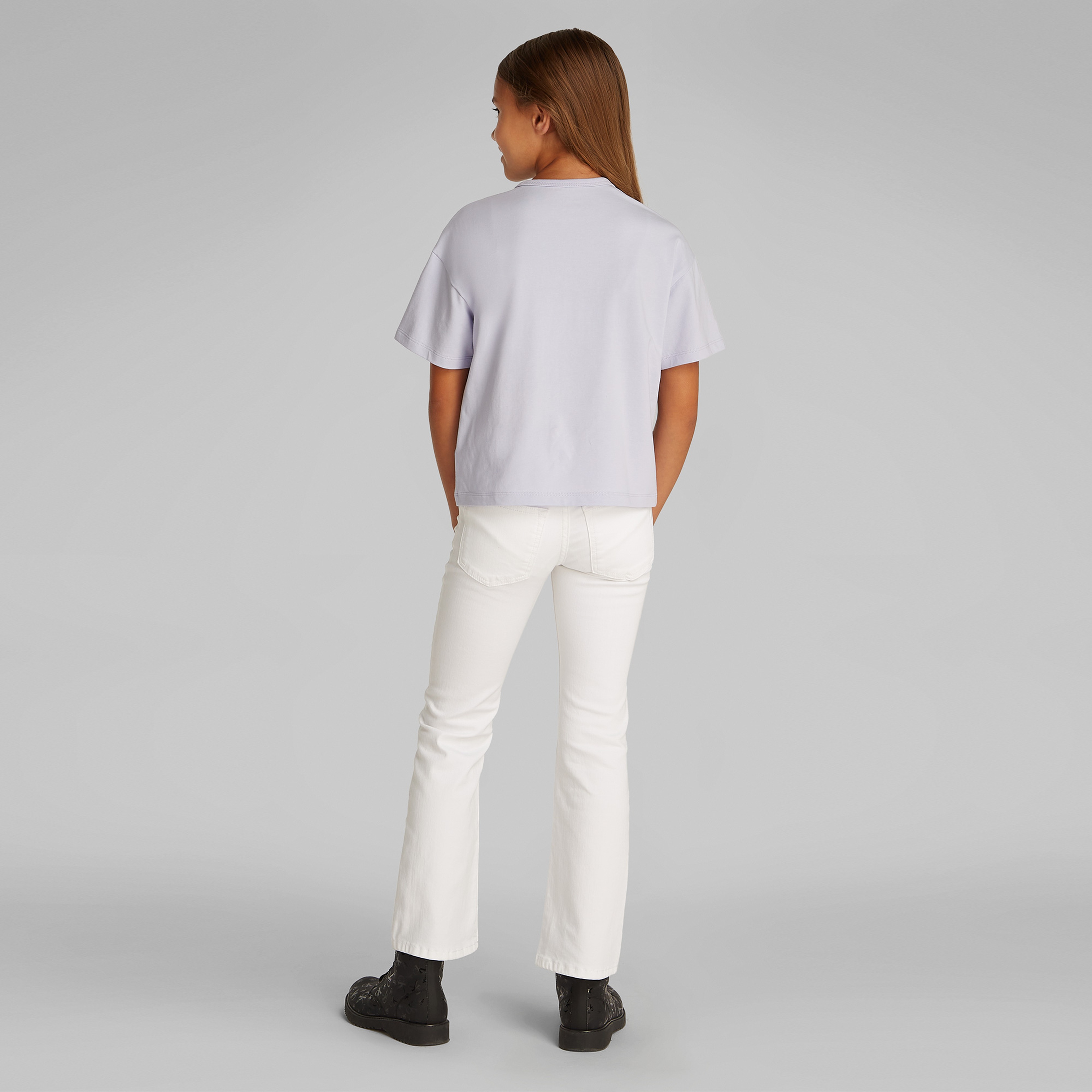 Calvin Klein Metallic Çocuk Mor T-Shirt
