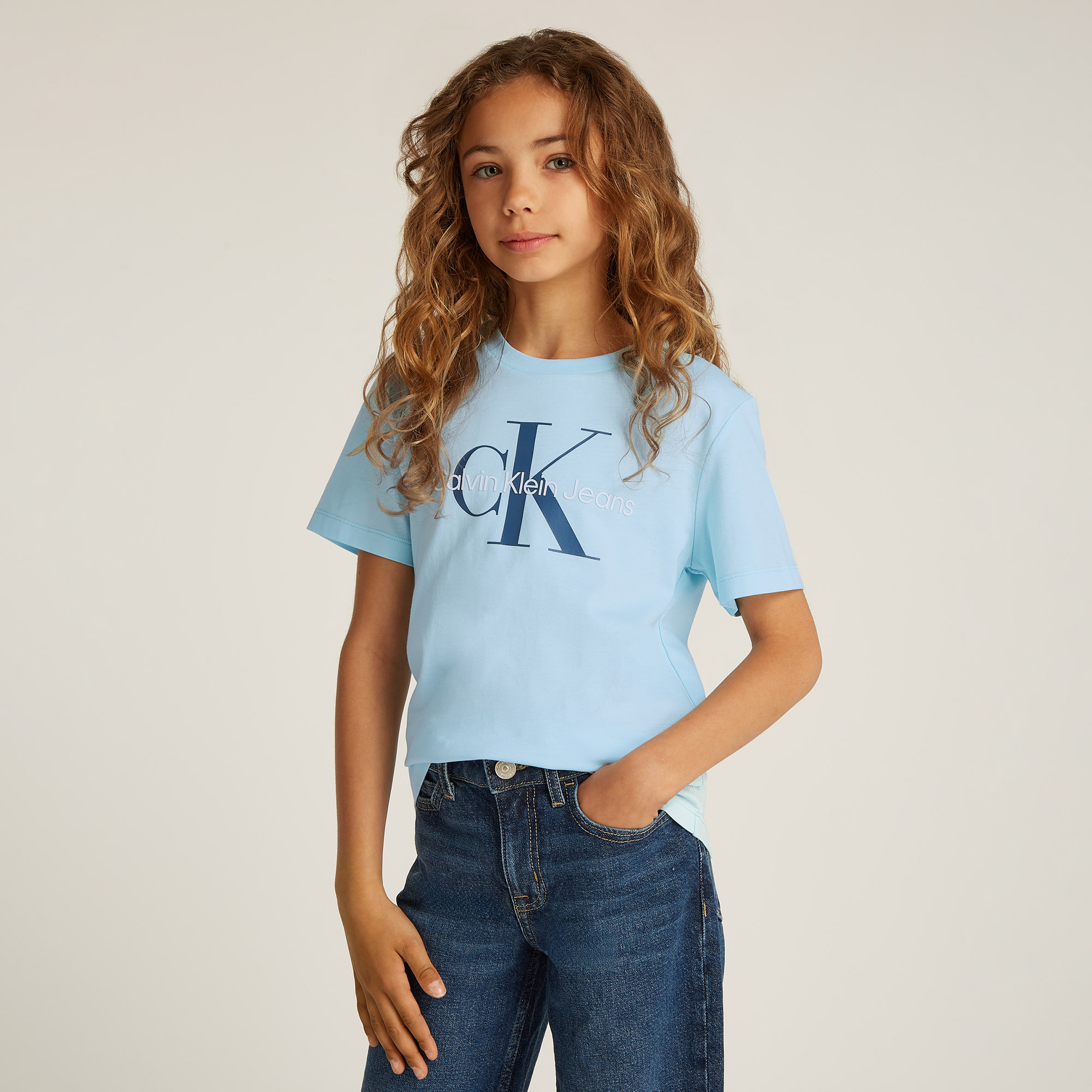 Calvin Klein Monogram Çocuk Mavi T-Shirt