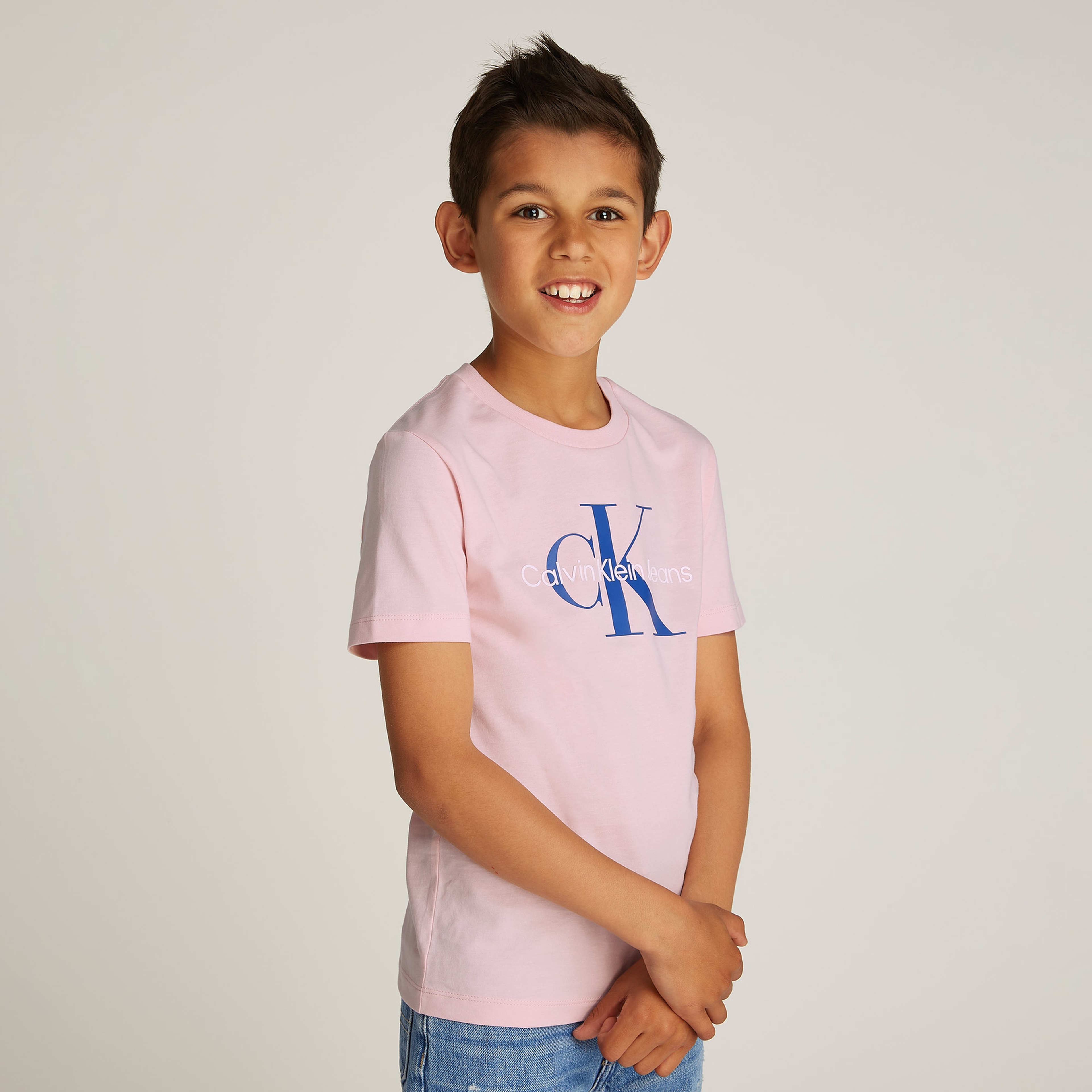 Calvin Klein Monogram Çocuk Pembe T-Shirt