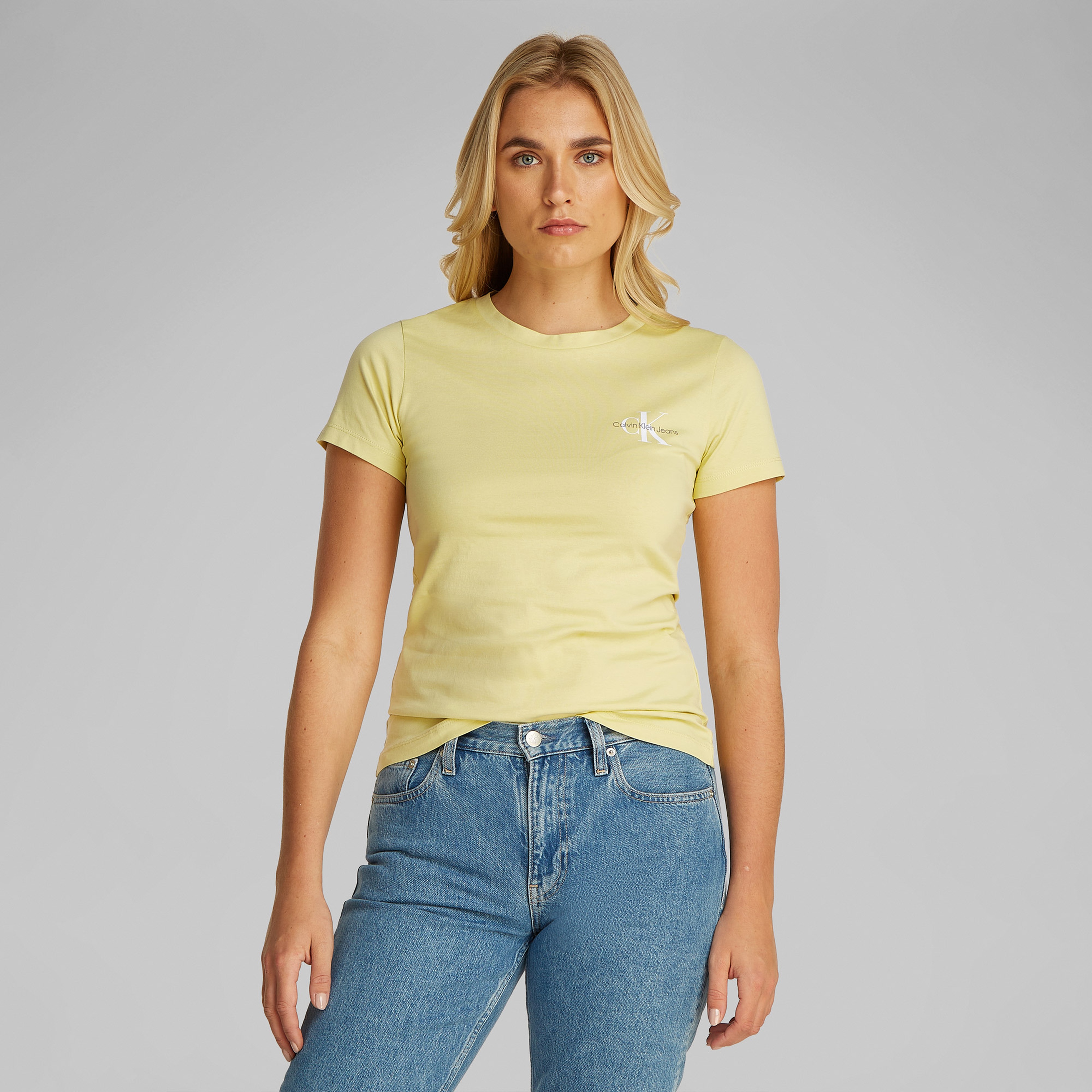 Calvin Klein 2-Pa Monologo Slim Kadın Yeşil T-Shirt