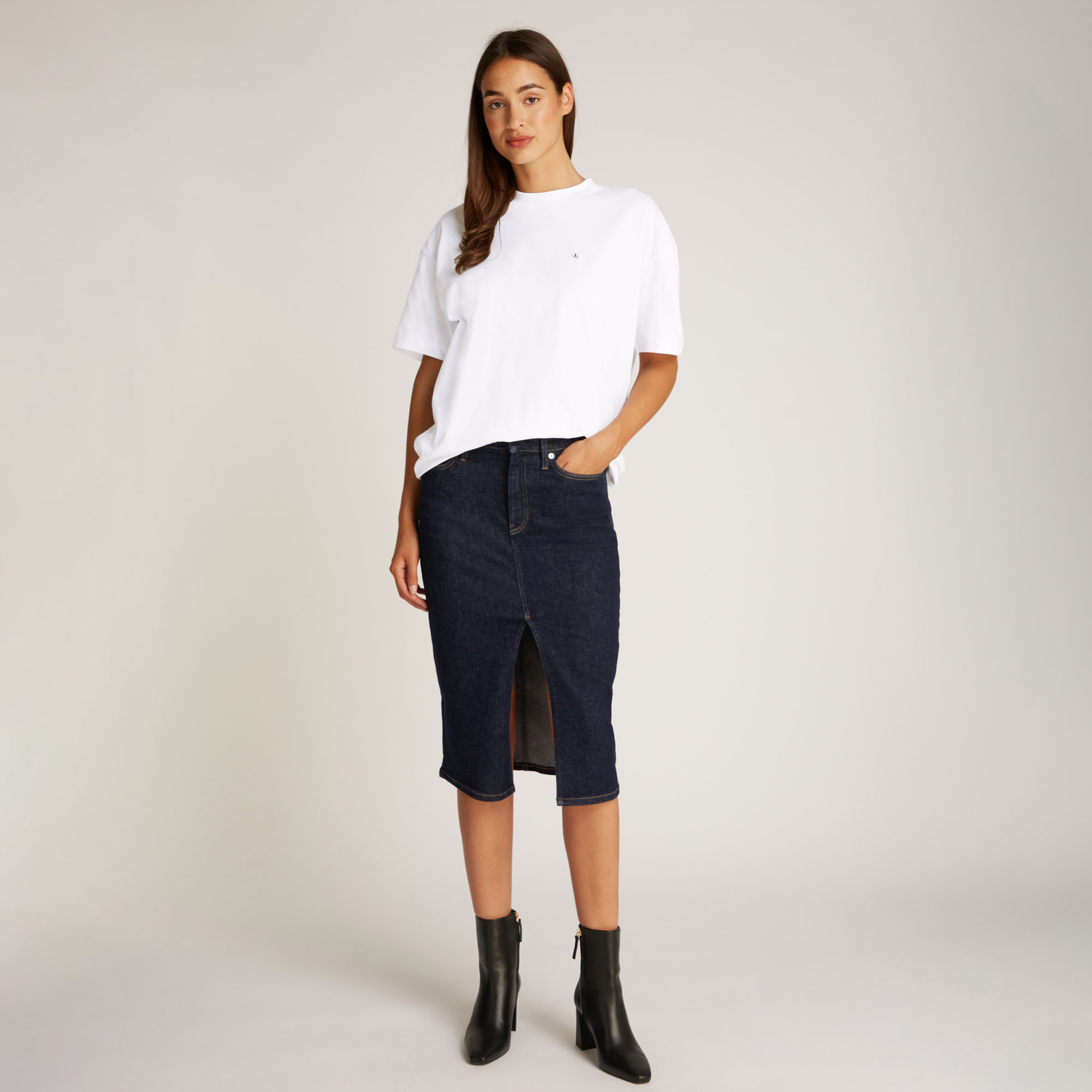 Calvin Klein Script İnstitutional Bf Kadın Beyaz T-Shirt