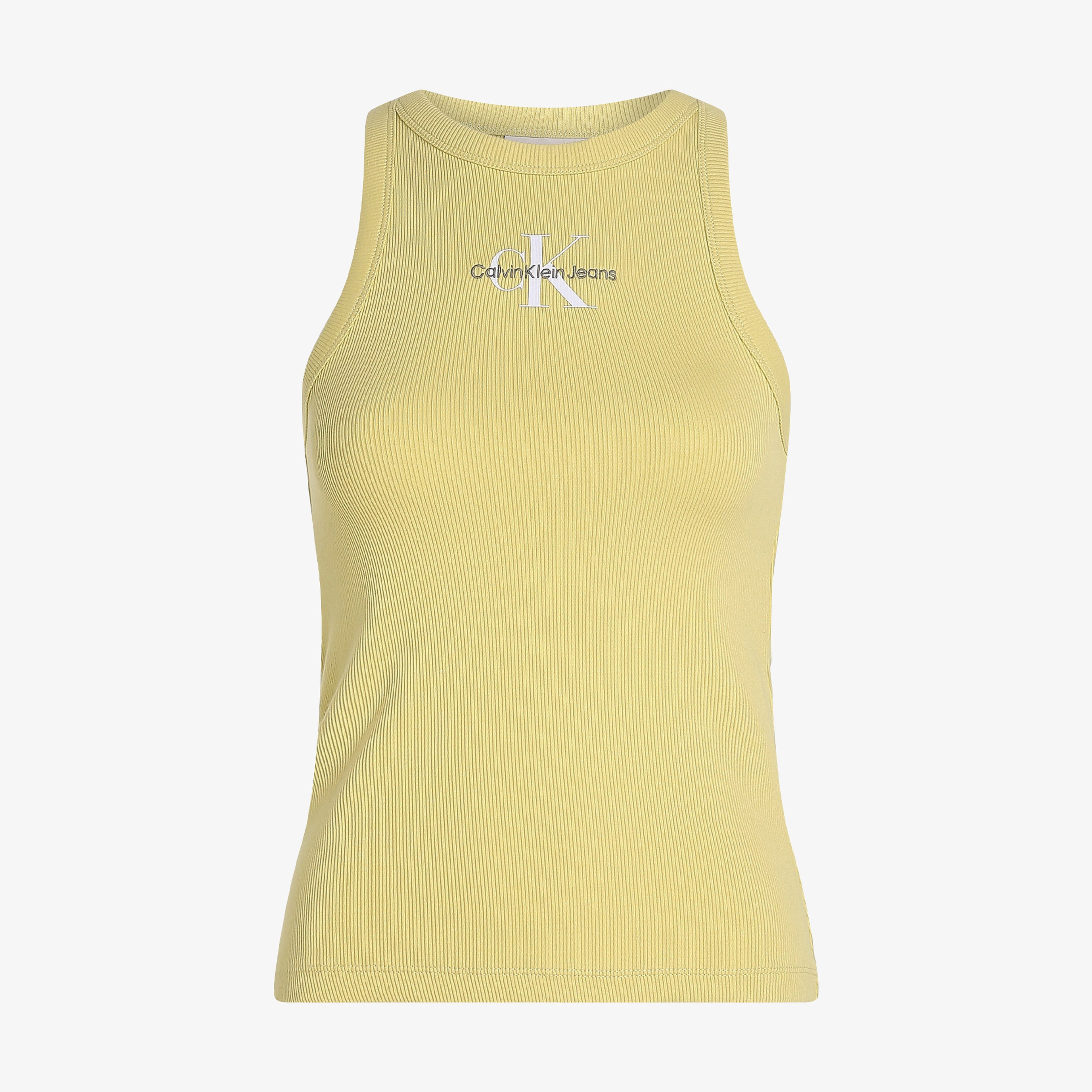 Calvin Klein Monologo Tank Kadın Sarı Kolsuz T-Shirt