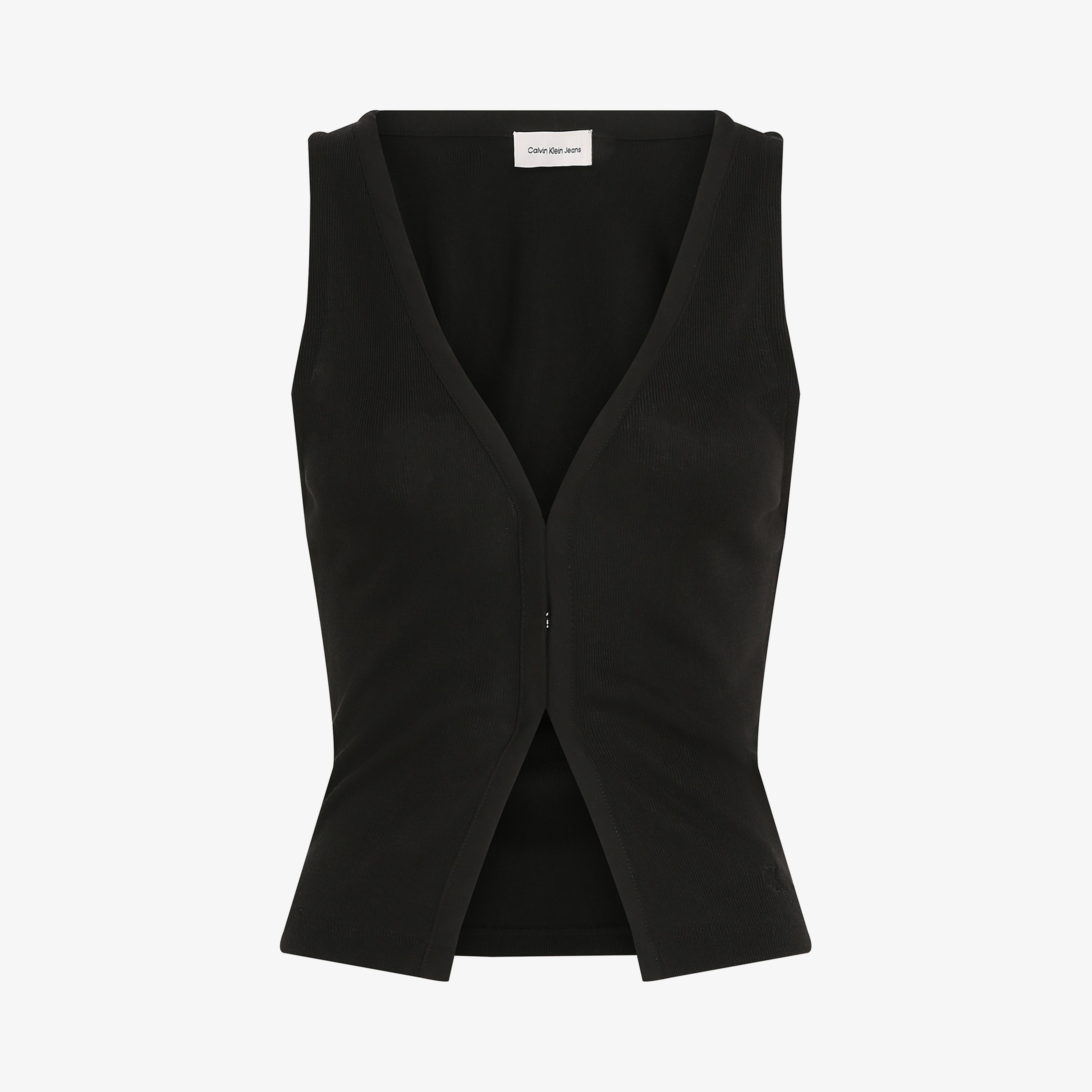 Calvin Klein Cardigan Kadın Siyah Kolsuz T-Shirt