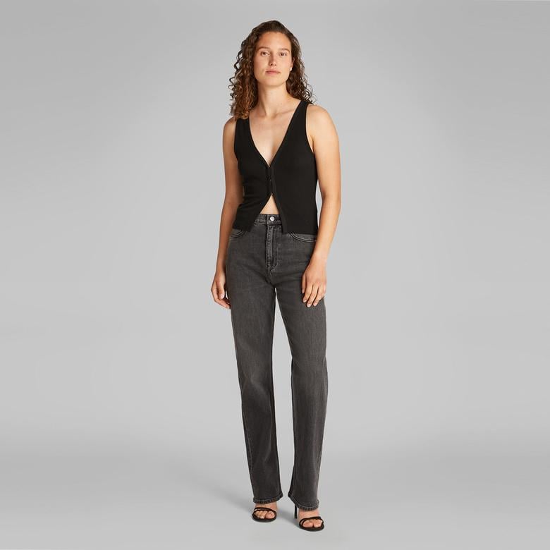 Calvin Klein Cardigan Kadın Siyah Kolsuz T-Shirt